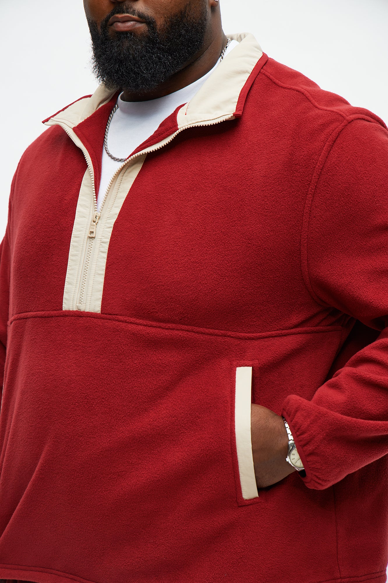 Take A Hike Quarter Zip Sweatshirt - Burgundy