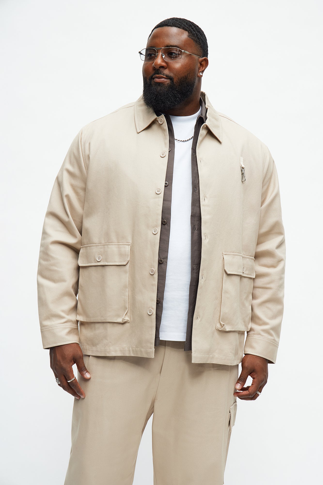 Fairfax Canvas Multi Pocket Shirt - Taupe