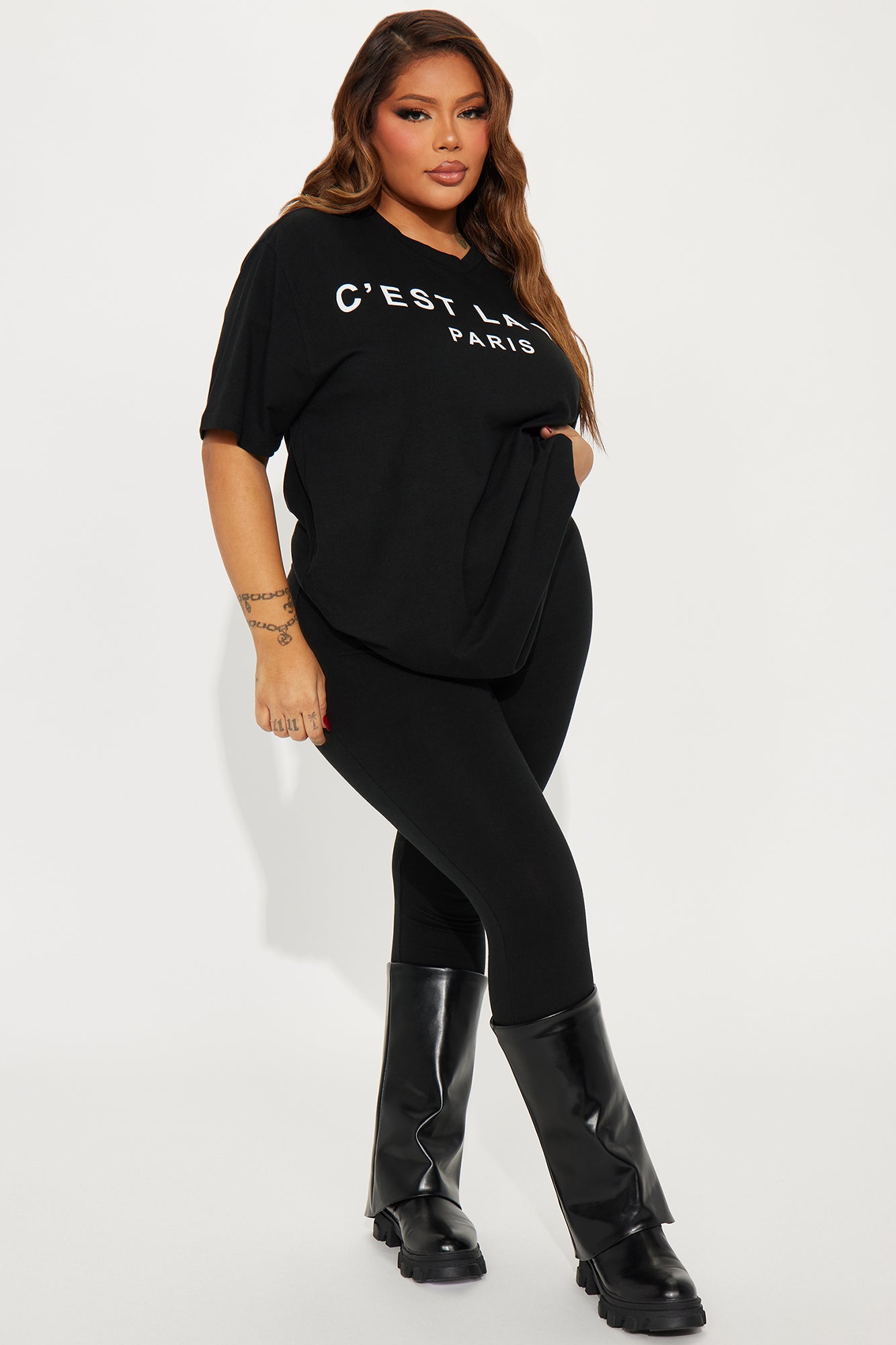 C'est La Vie Legging Set - Black