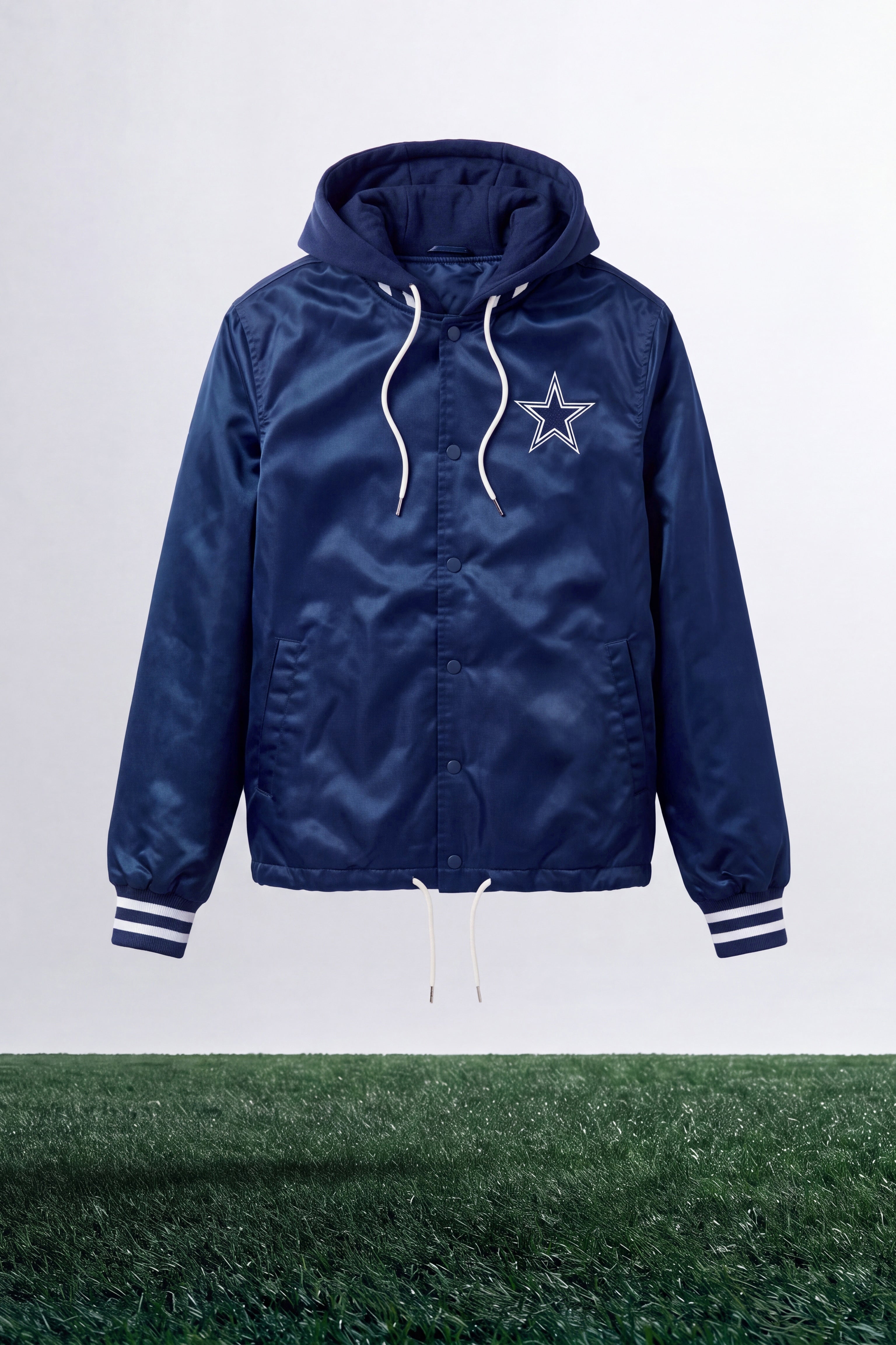 Cowboys Hooded Bomber Jacket - Navy