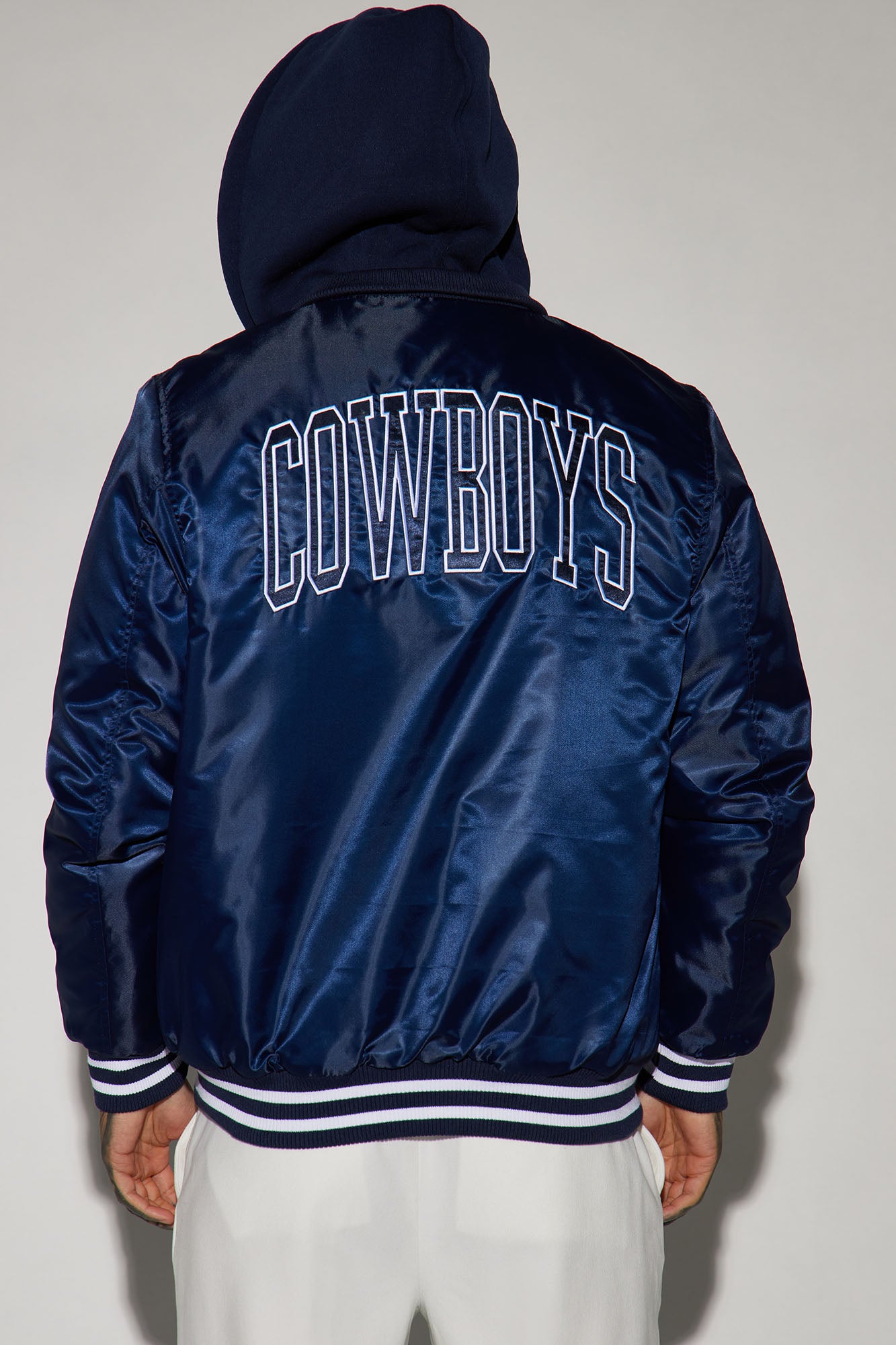 Cowboys Hooded Bomber Jacket - Navy