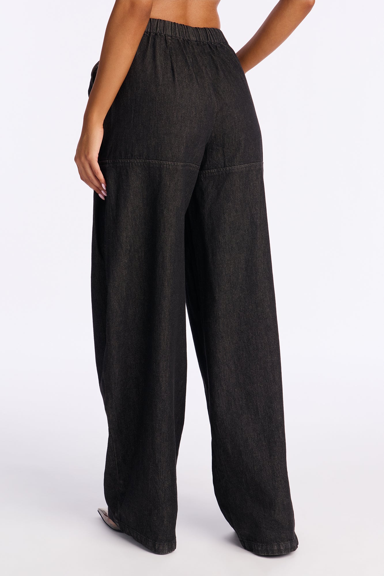 Brigantine Pull On Wide Leg Jeans - Black Wash