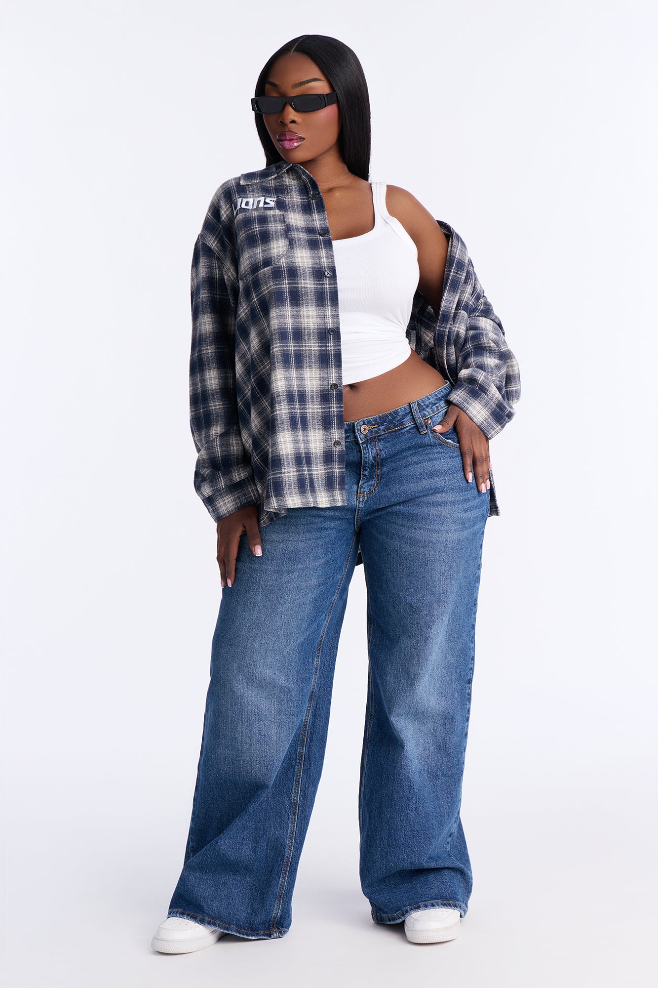 NFL Detroit Lions Plaid Flannel - Blue/combo