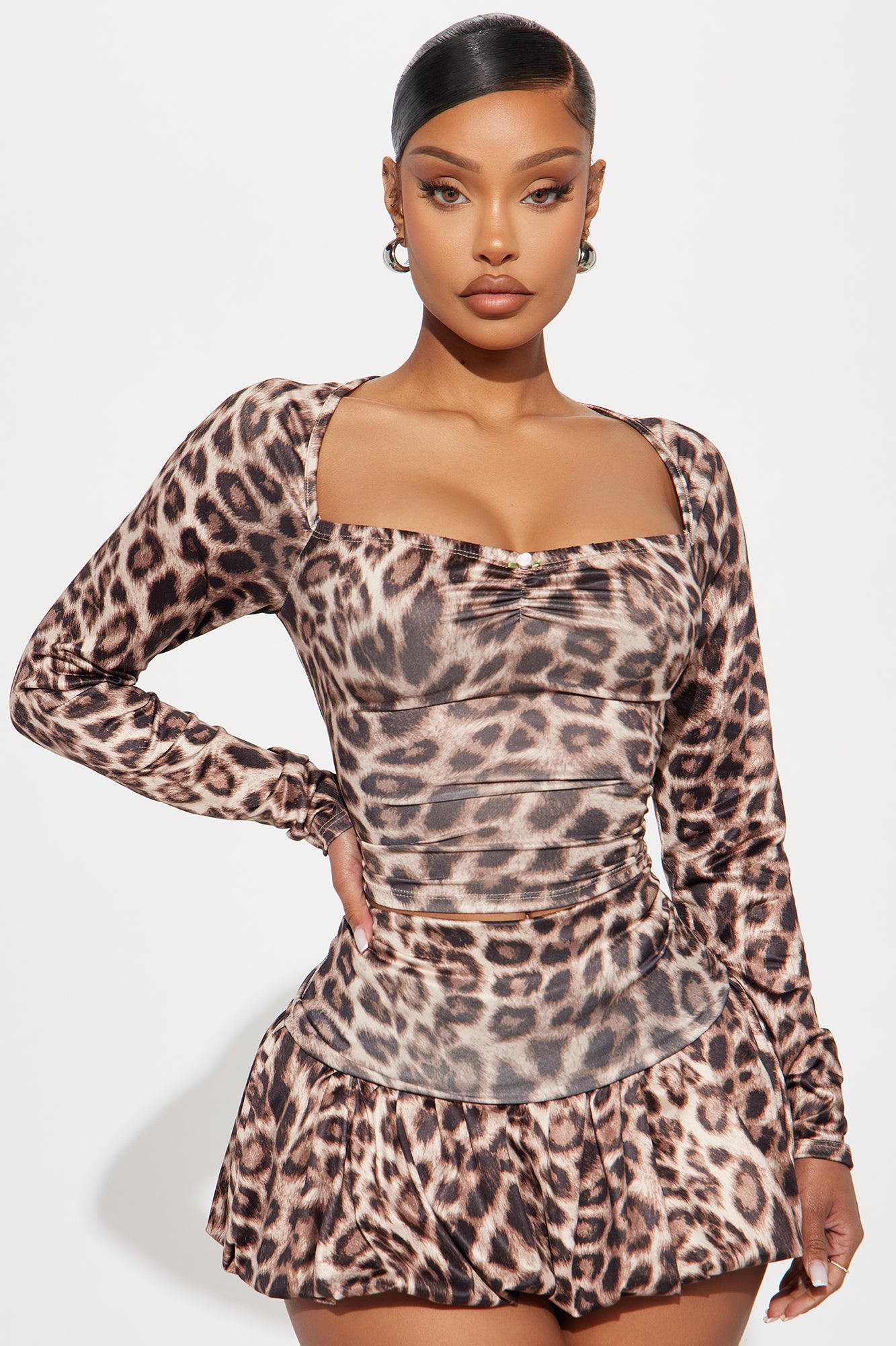 Puurfect Night Leopard Skirt Set - Leopard
