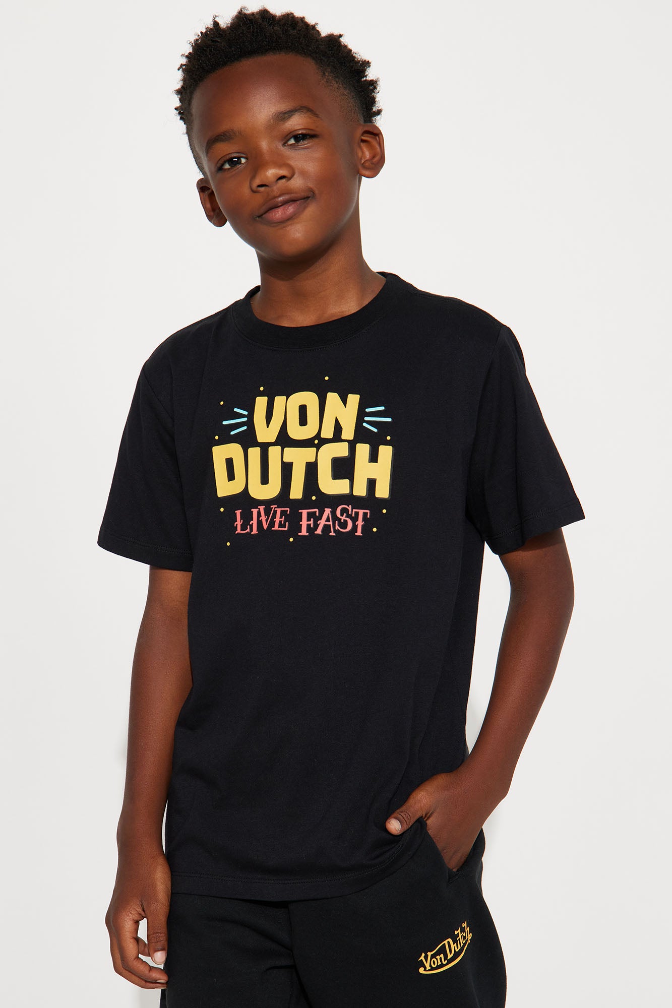 Mini Von Dutch Live Fast Short Sleeve Tee - Black