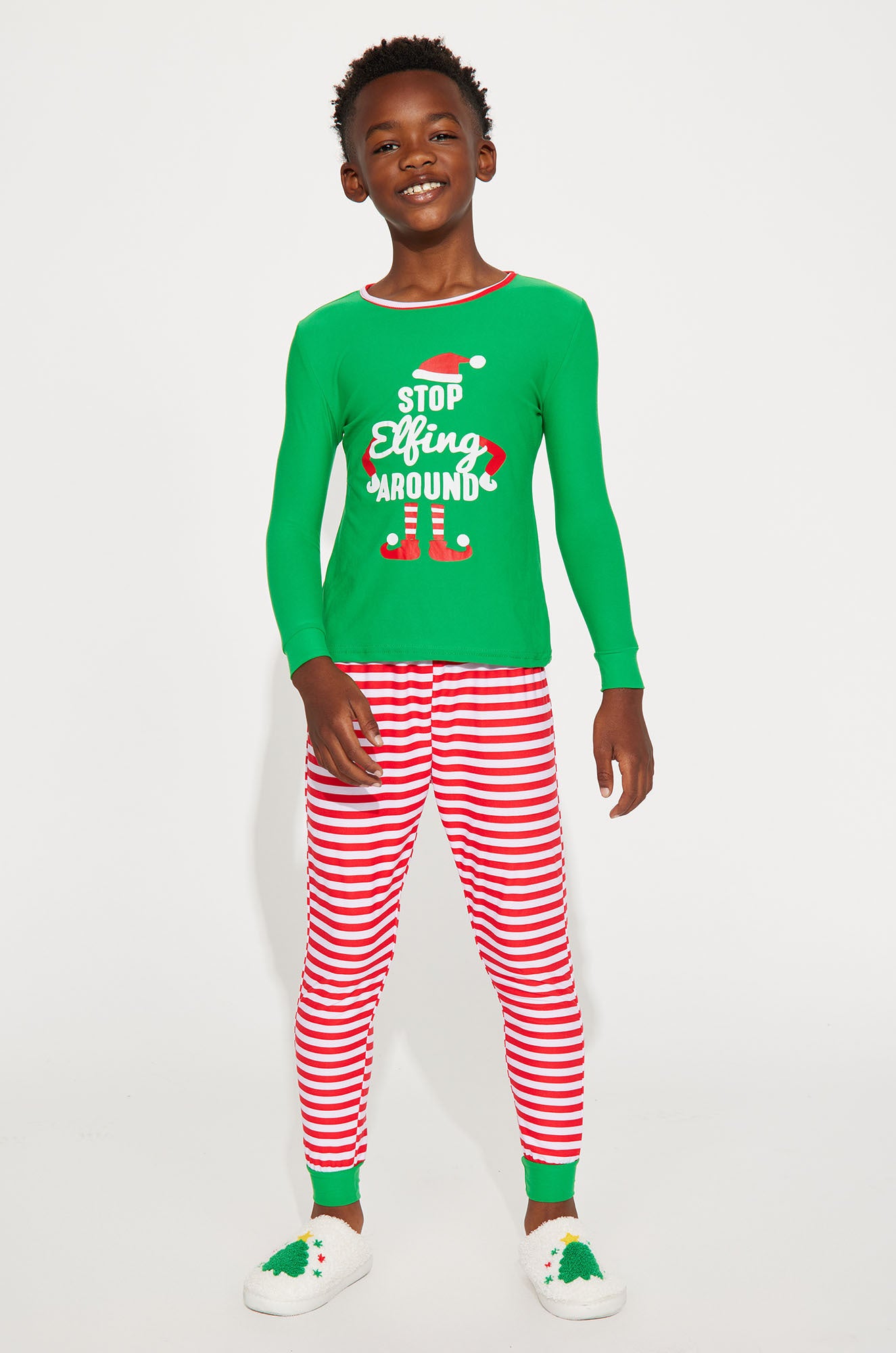 Mini Elfing Around Matching Family Jogger Set - Green/combo