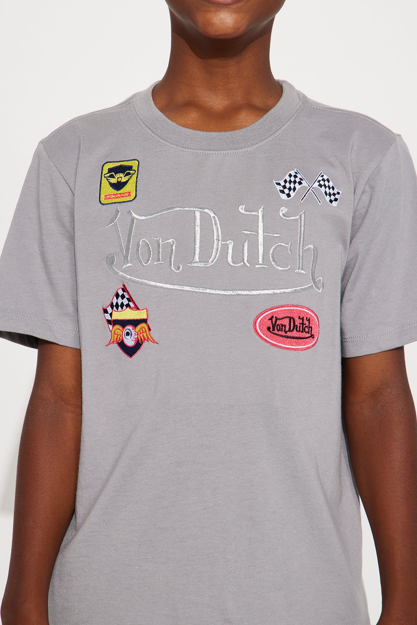 Mini Von Dutch Racing Short Sleeve Tee - Charcoal