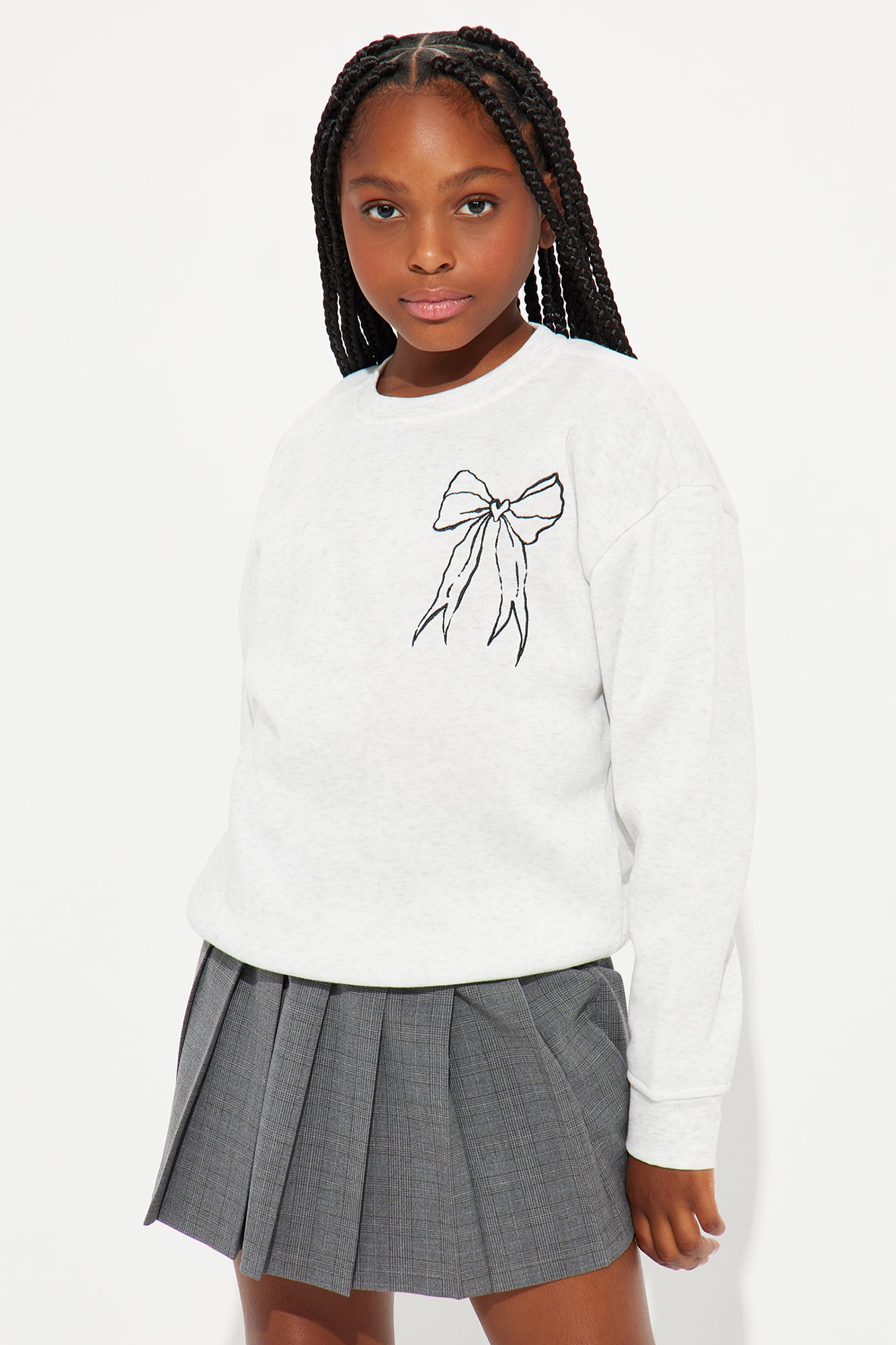 Mini Taking Care Of Me Crew Neck Sweatshirt - Heather Grey