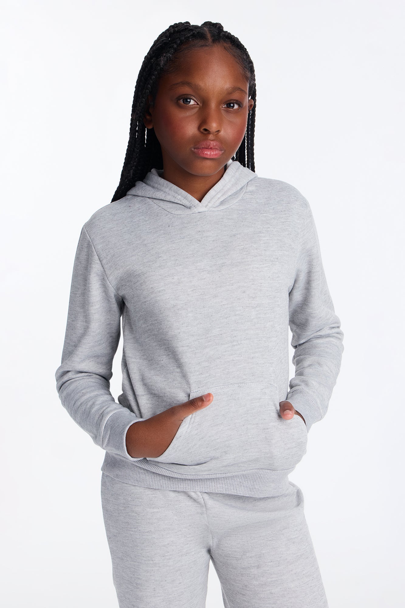 Mini Figure It Out Fleece Pant Set - Heather Grey