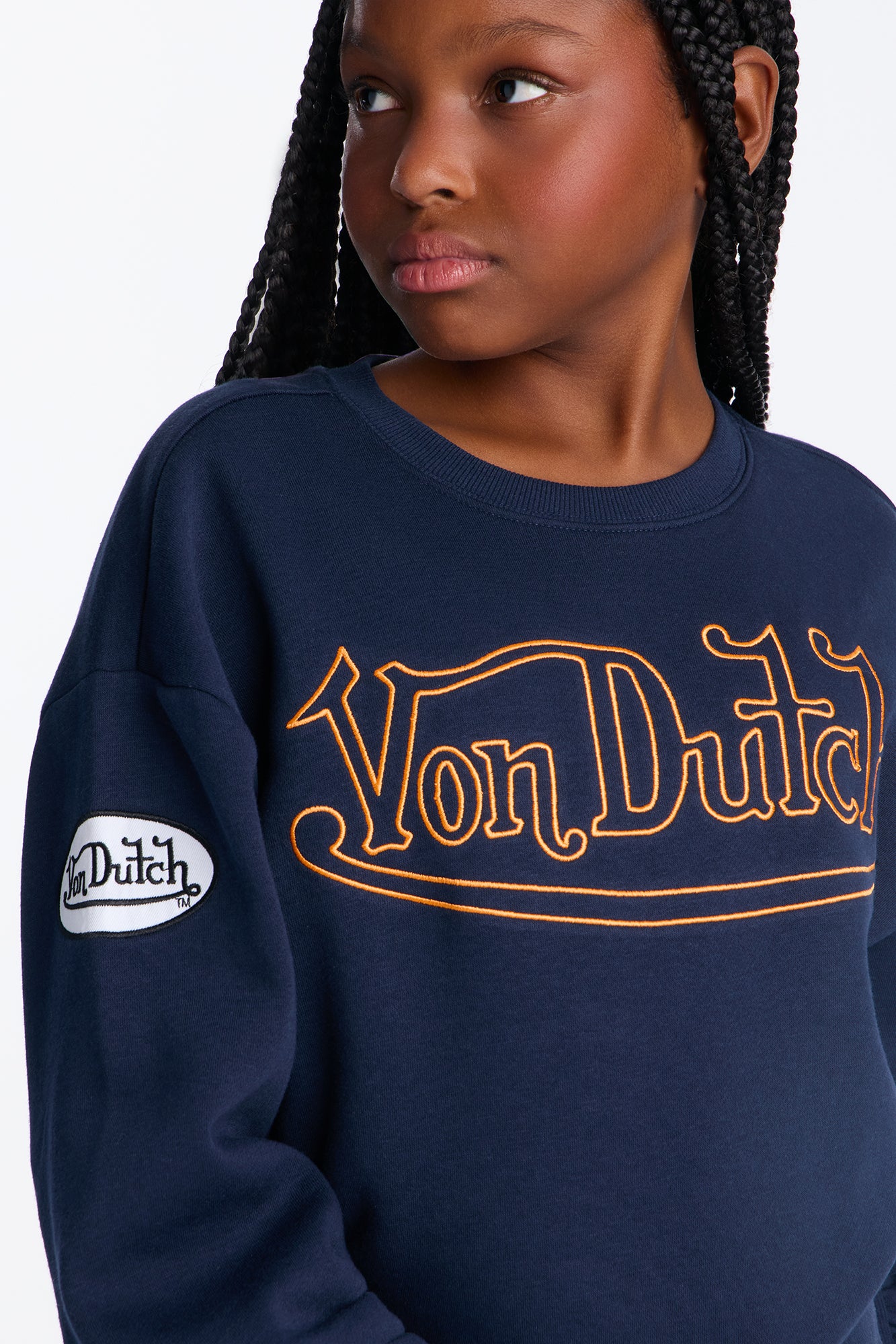 Mini Von Dutch Chill Mode Crew Neck Sweatshirt - Navy