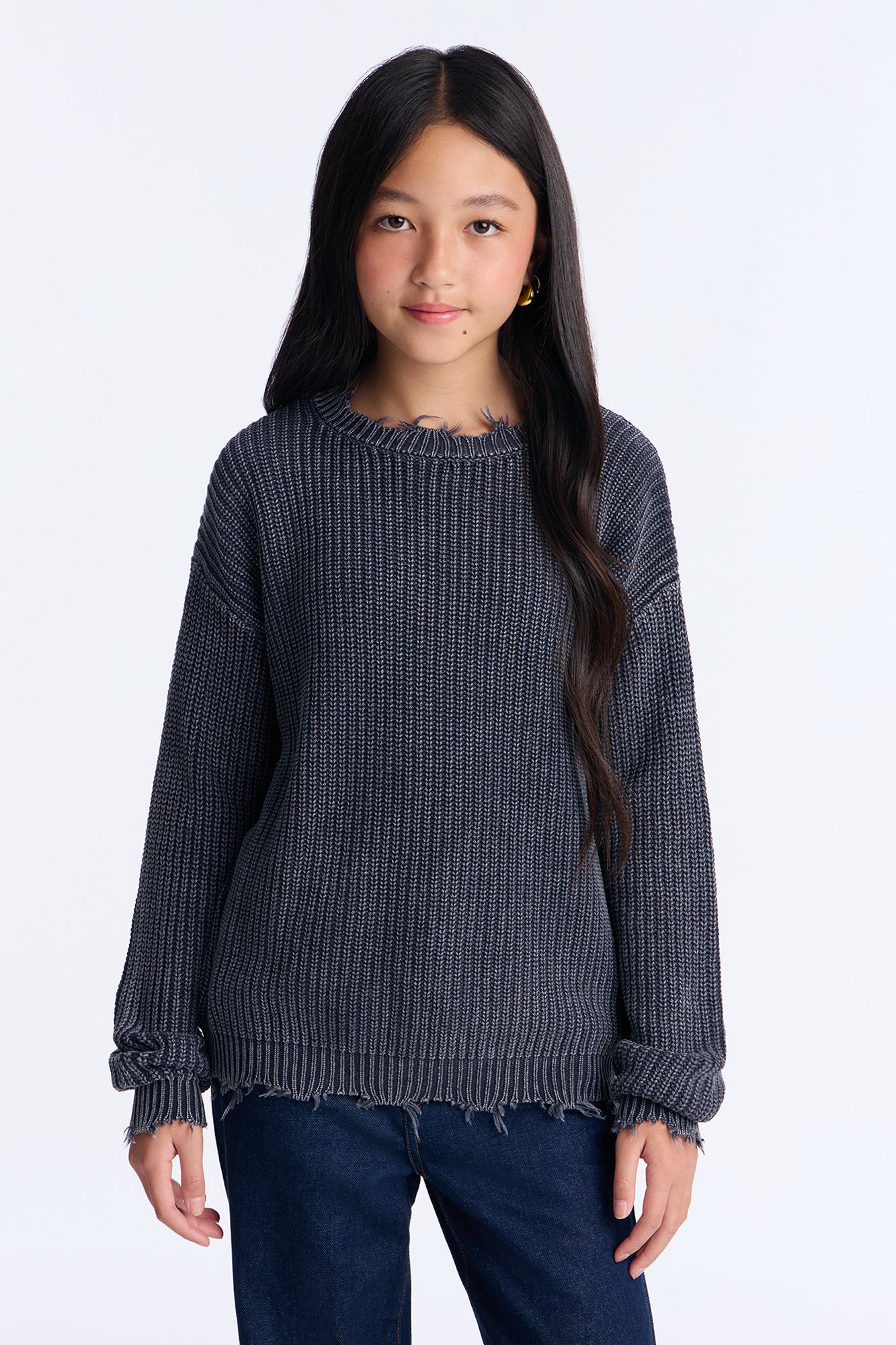 Mini Neli Washed Sweater - Navy