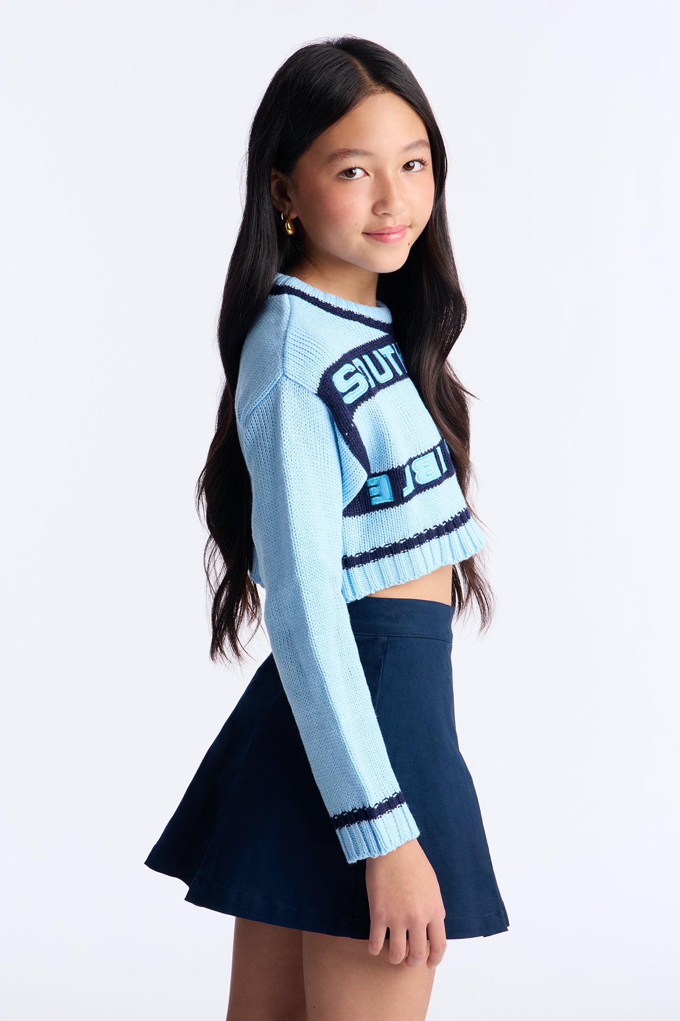 Mini Southpole Cropped Sweatshirt - Light Blue