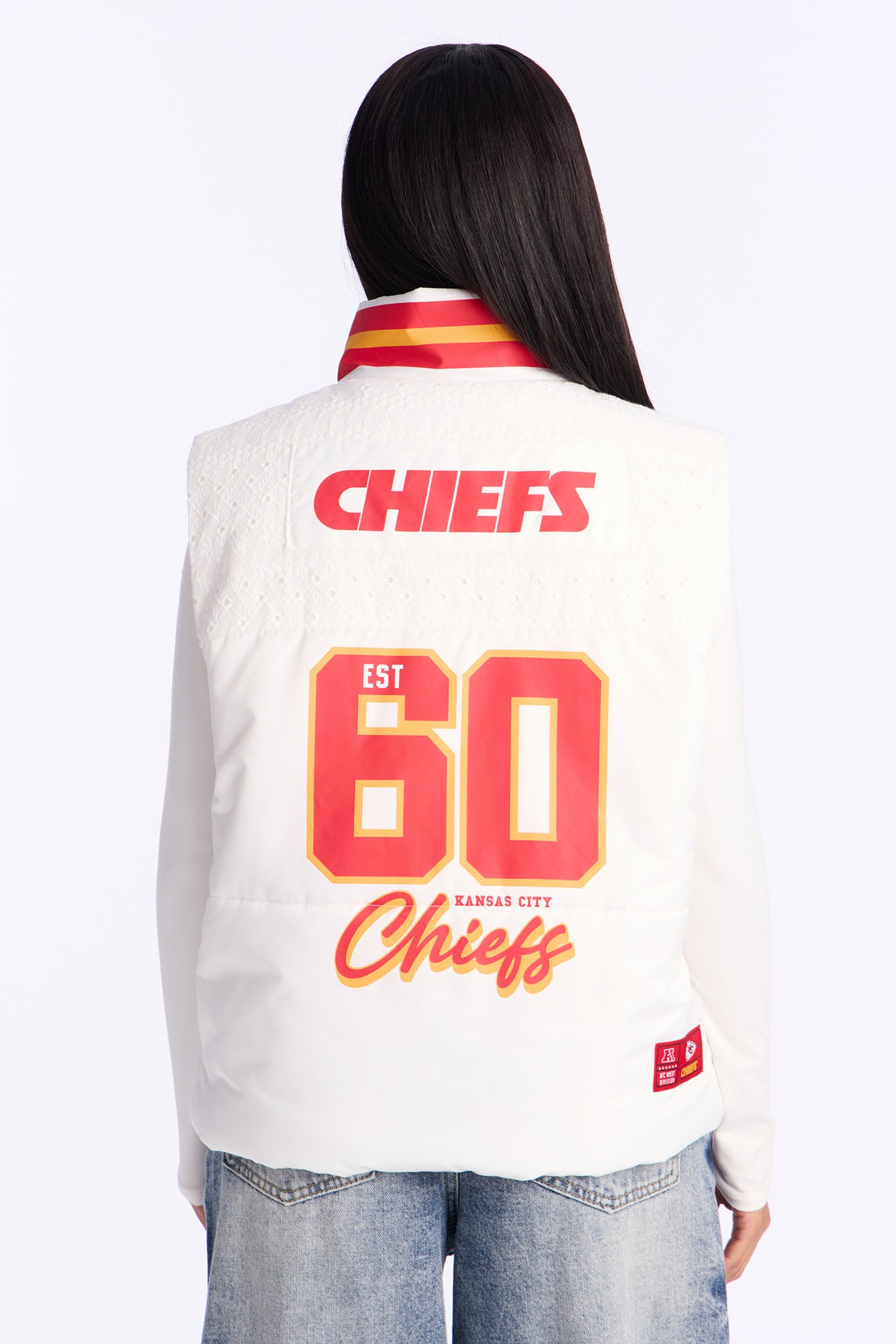 NFL Kansas City Chiefs Fan Puffer Vest - White