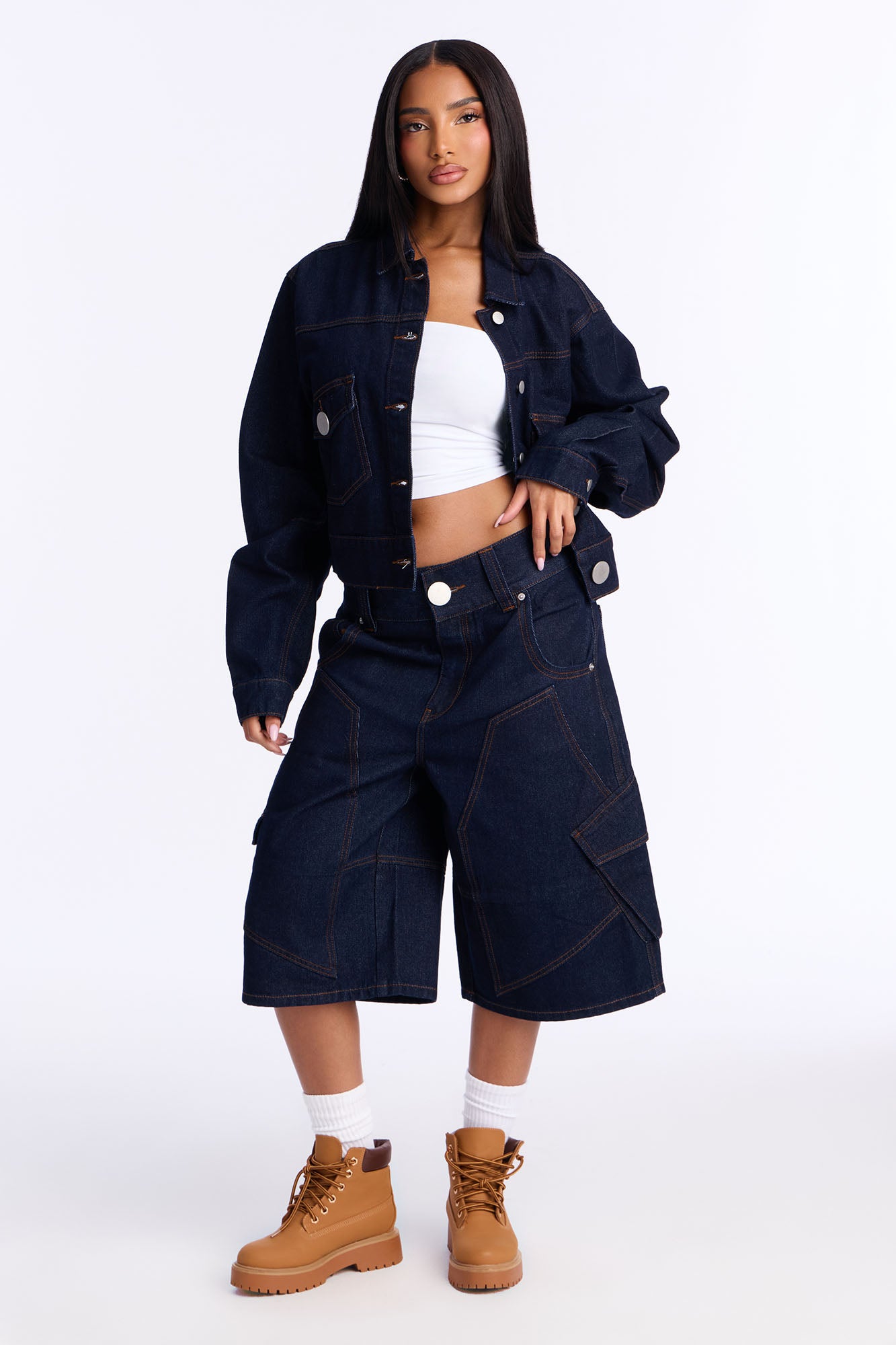 North End Denim Jorts - Dark Denim