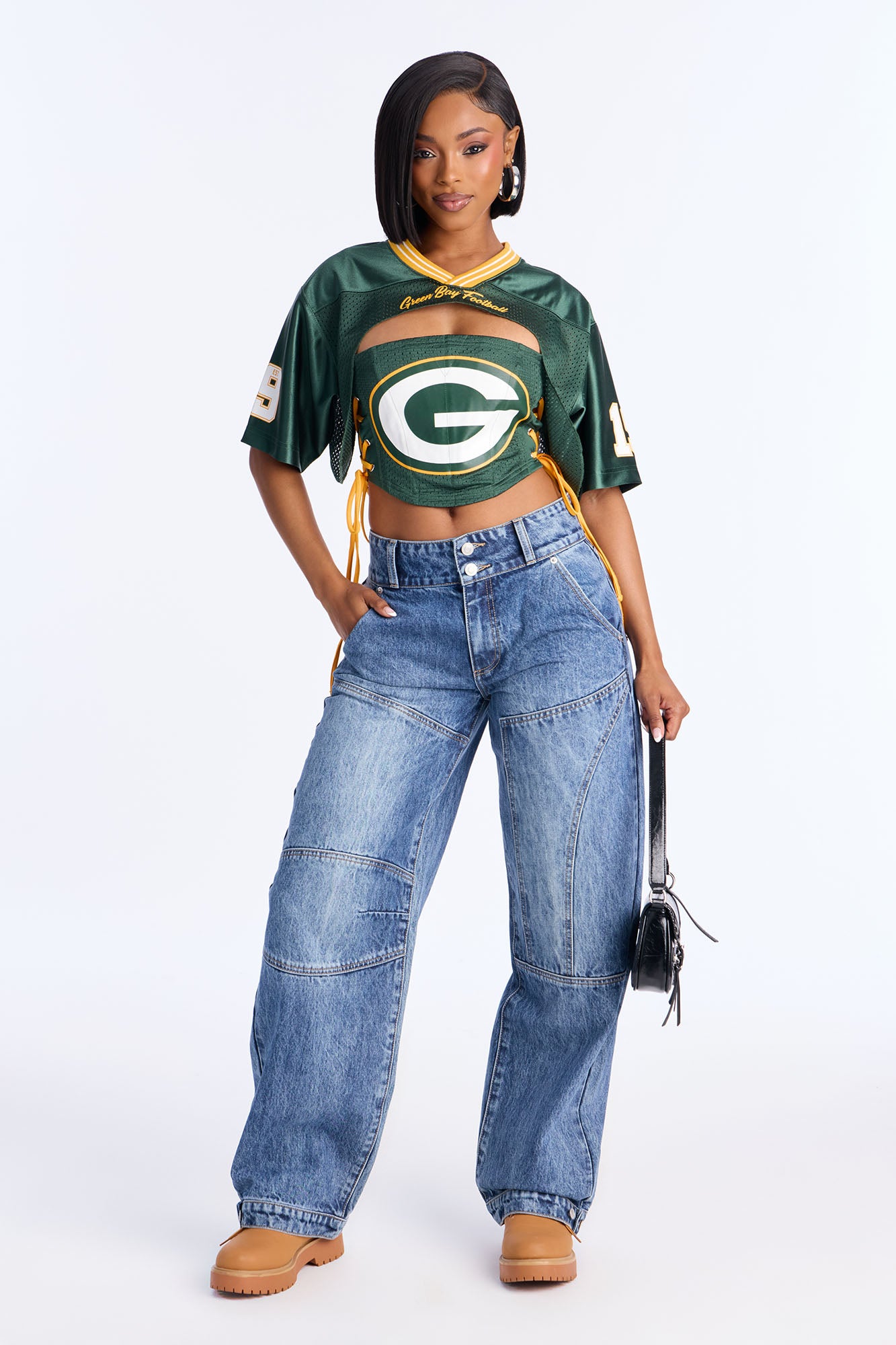 NFL Green Bay Packers Corset Top - Green/combo