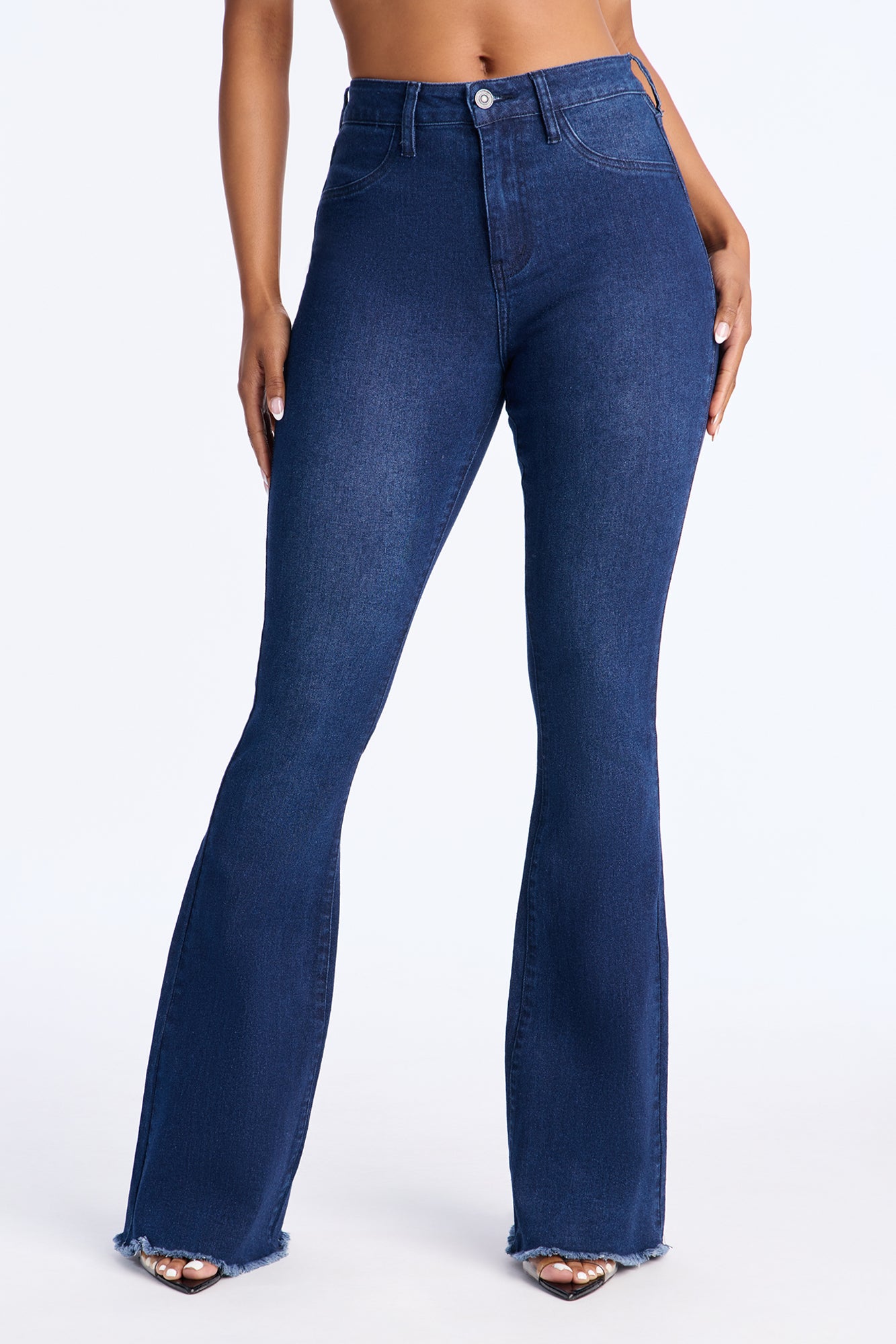 She Ate High Rise Stretch Flare Jeans - Dark Wash