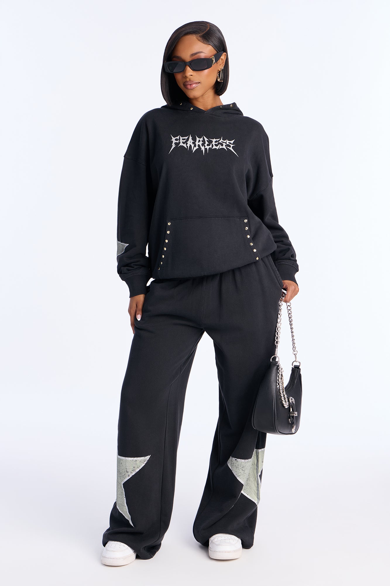 Fearless Fleece Hoodie Pant Set - Black