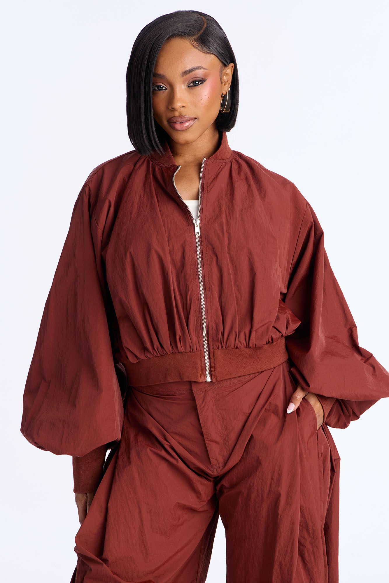 Do Not Disturb Mode Windbreaker Jacket - Mocha