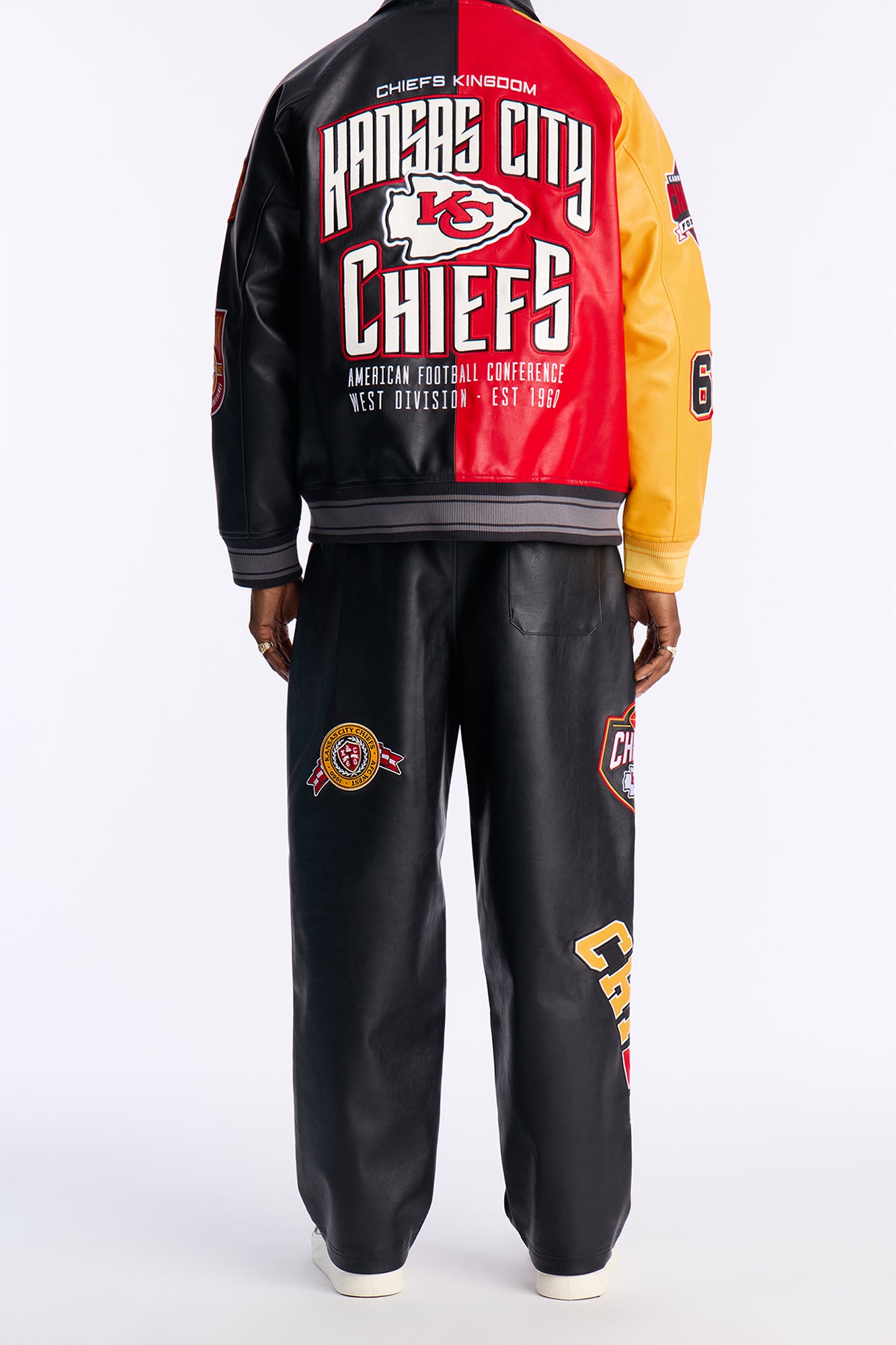 Chiefs Marquee Star Faux Leather Straight Pant - Black