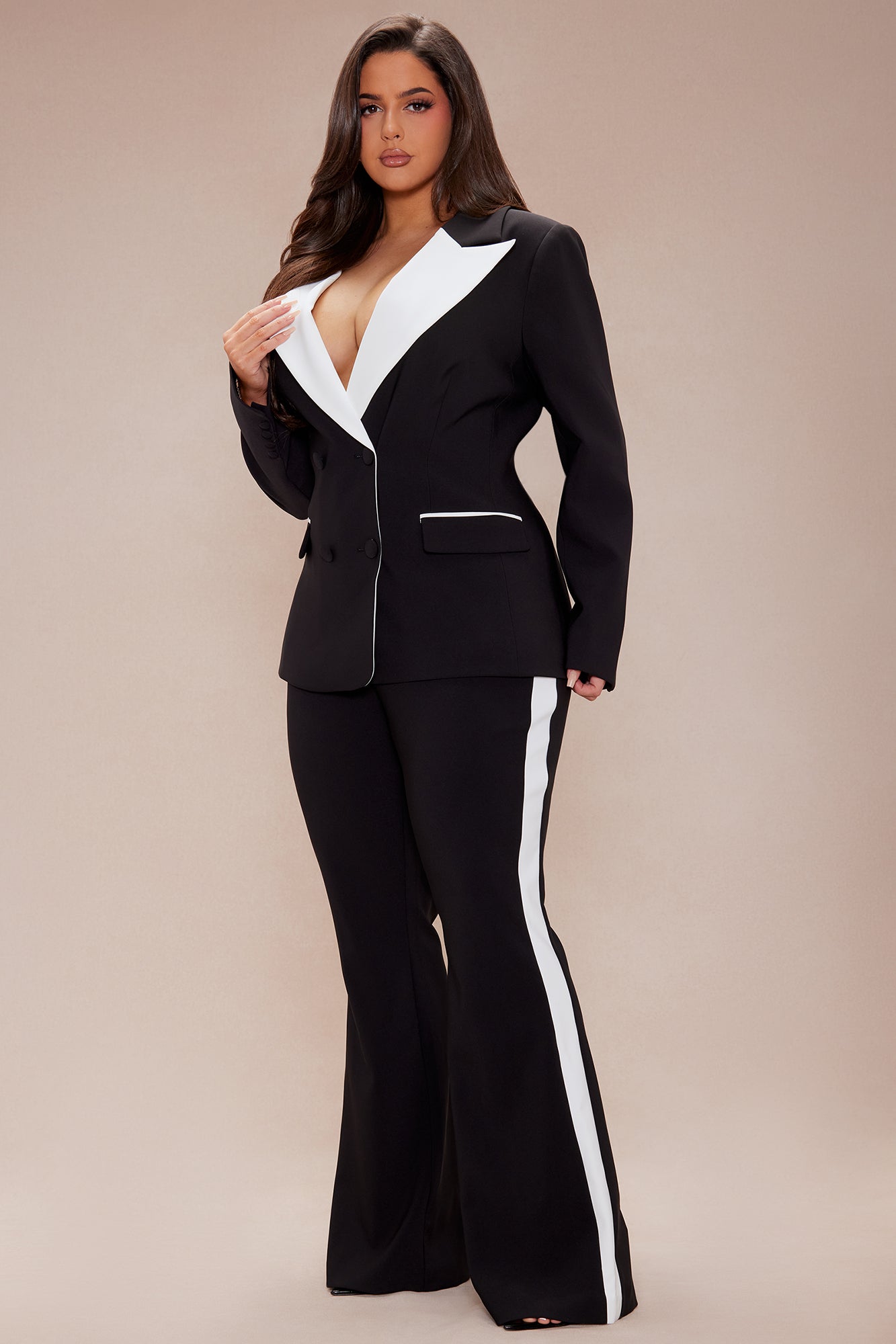 Double Take Suit Set - Black/White