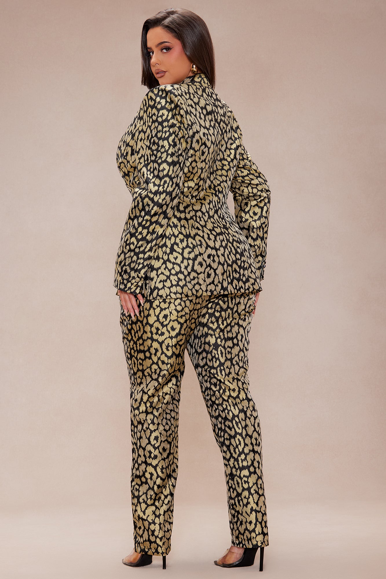 Stepping Out Leopard Suit Set - Chartreuse