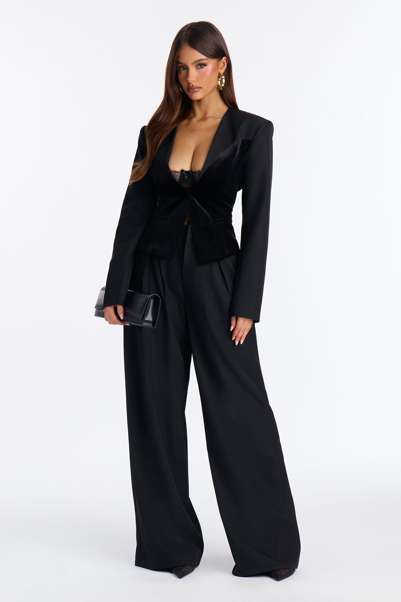 Gretta Blazer Pant Set - Black