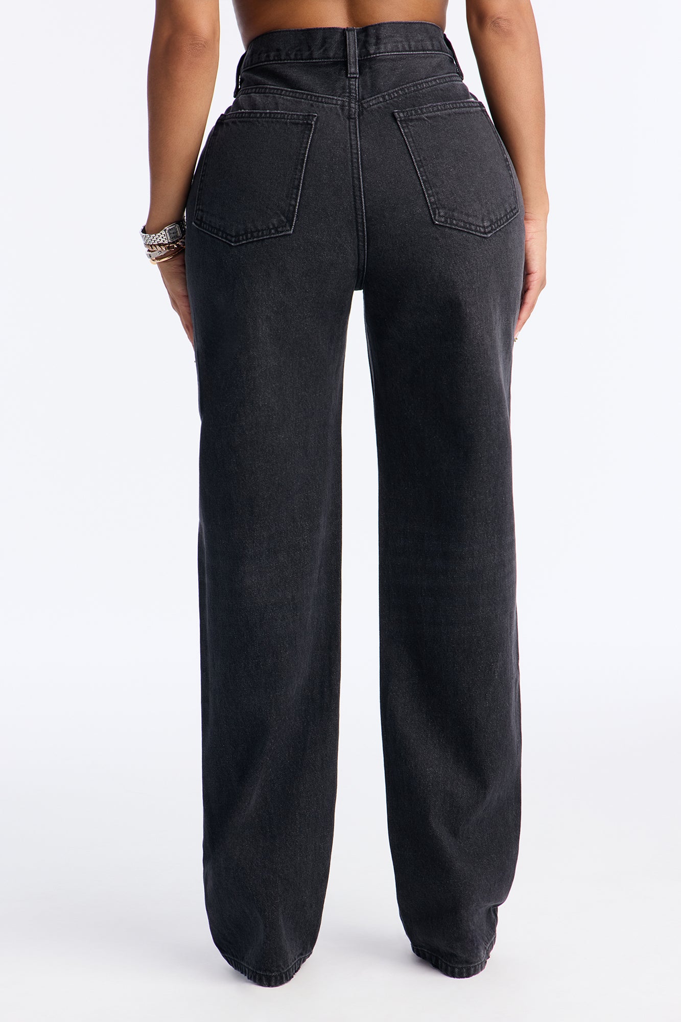 Crossover Straight Leg Jeans - Black Wash