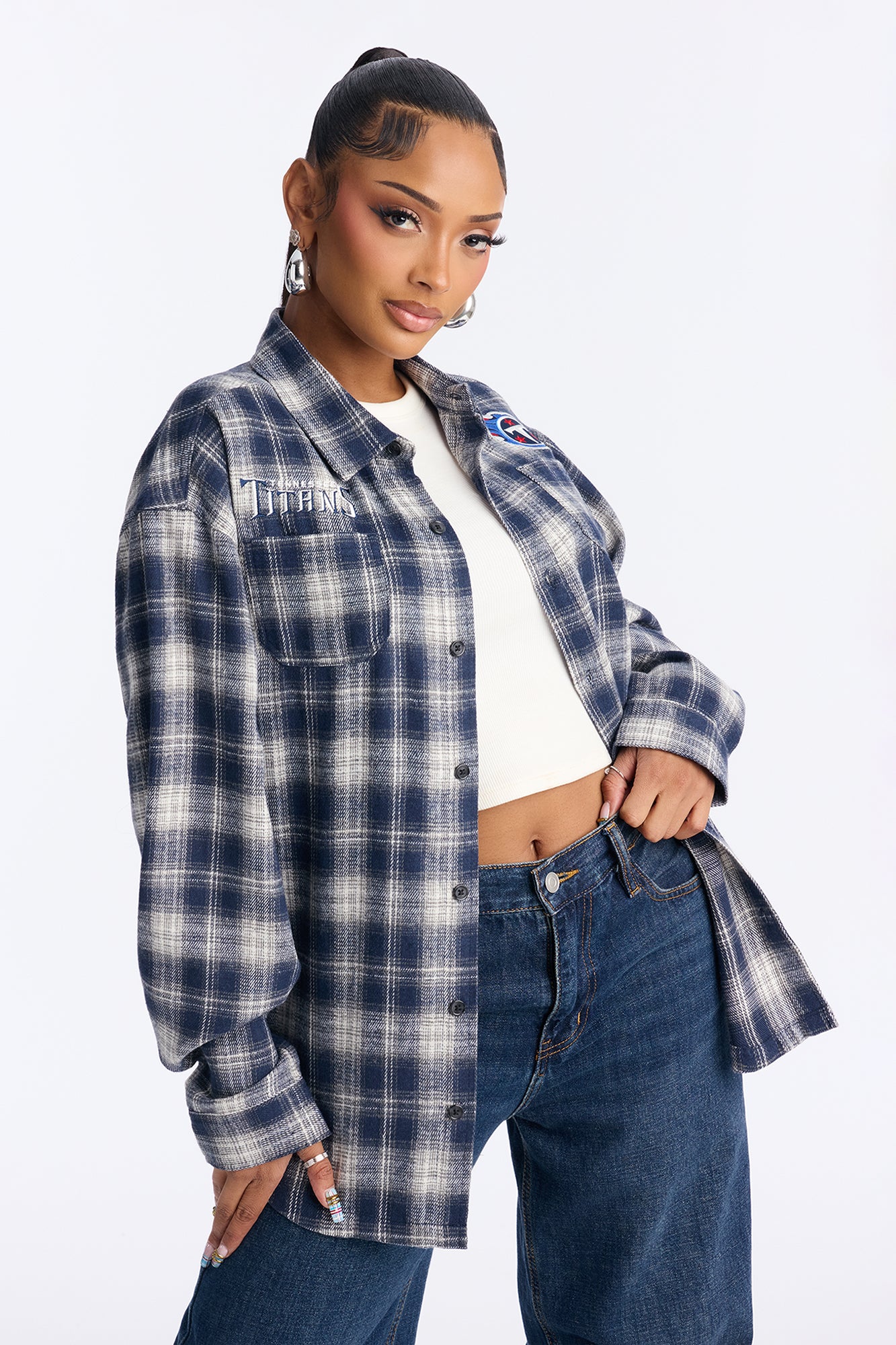 NFL Titans Plaid Flannel - Blue/combo