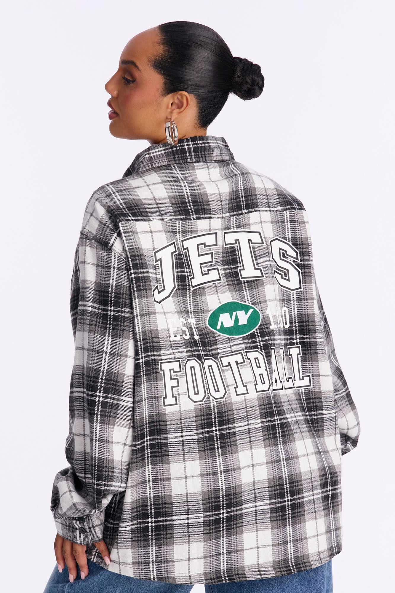 NFL NY Jets Plaid Flannel - Black/combo