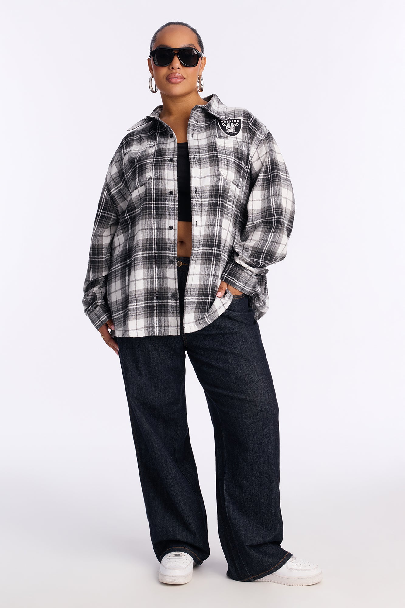 NFL Raiders Plaid Flannel - Black/combo
