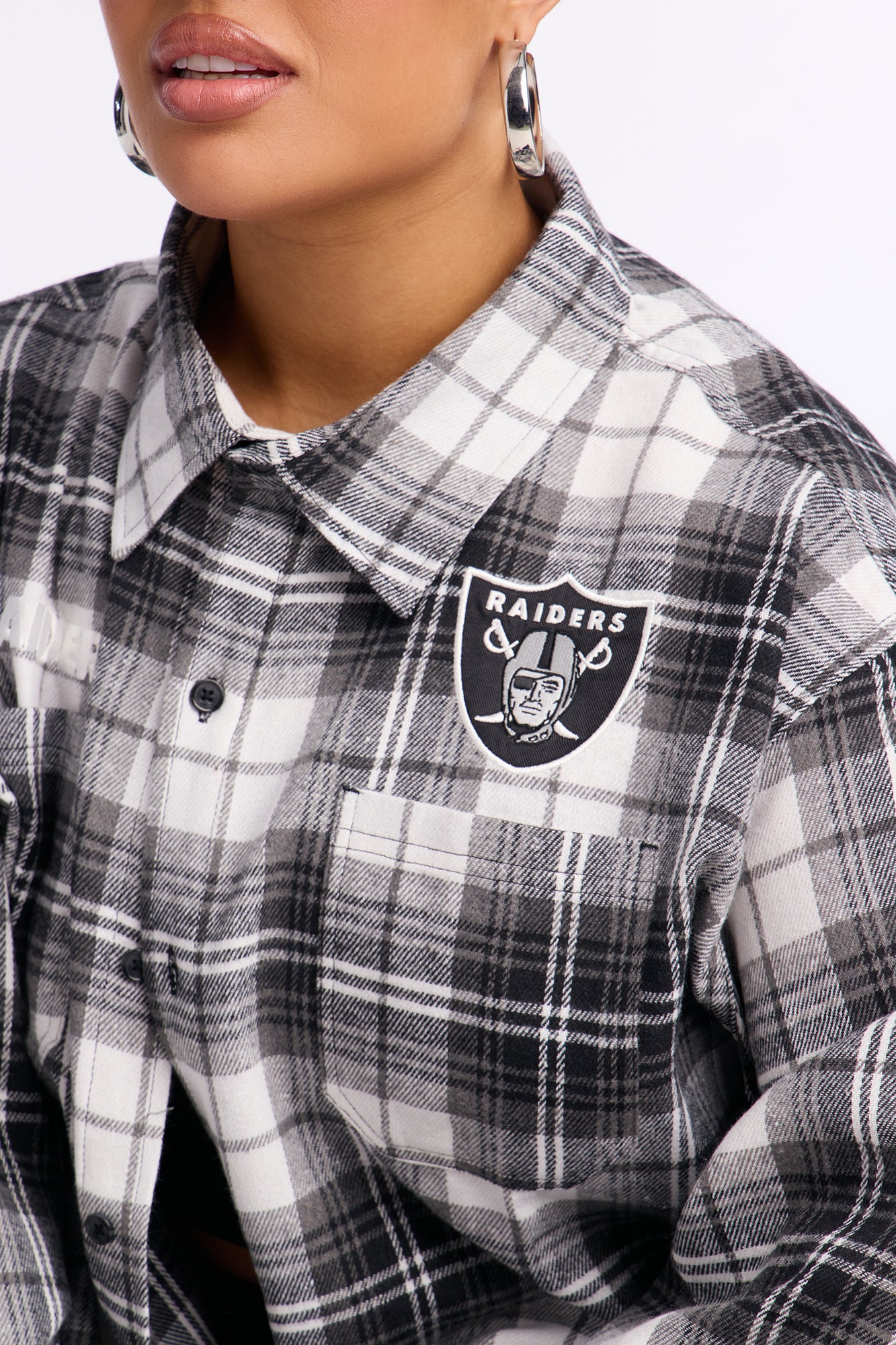 NFL Raiders Plaid Flannel - Black/combo