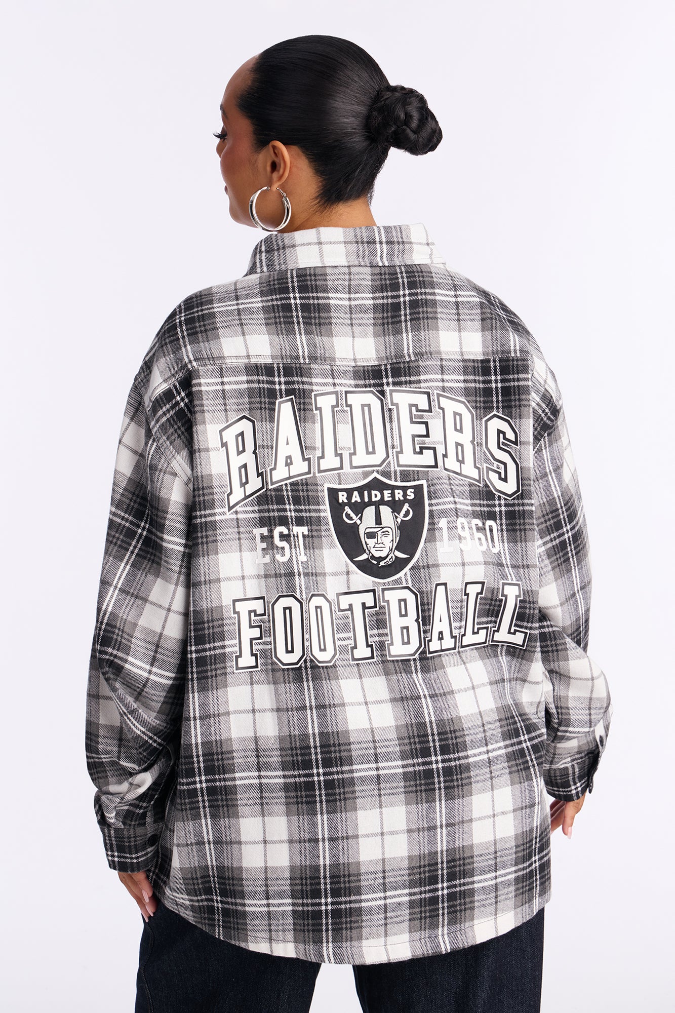 NFL Raiders Plaid Flannel - Black/combo