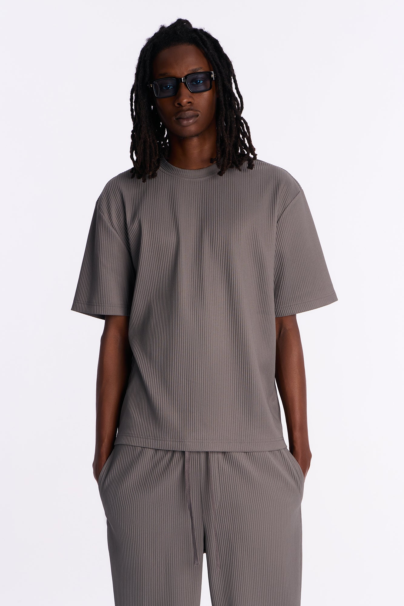Show Up Relaxed Crewneck Tee - Dark Grey