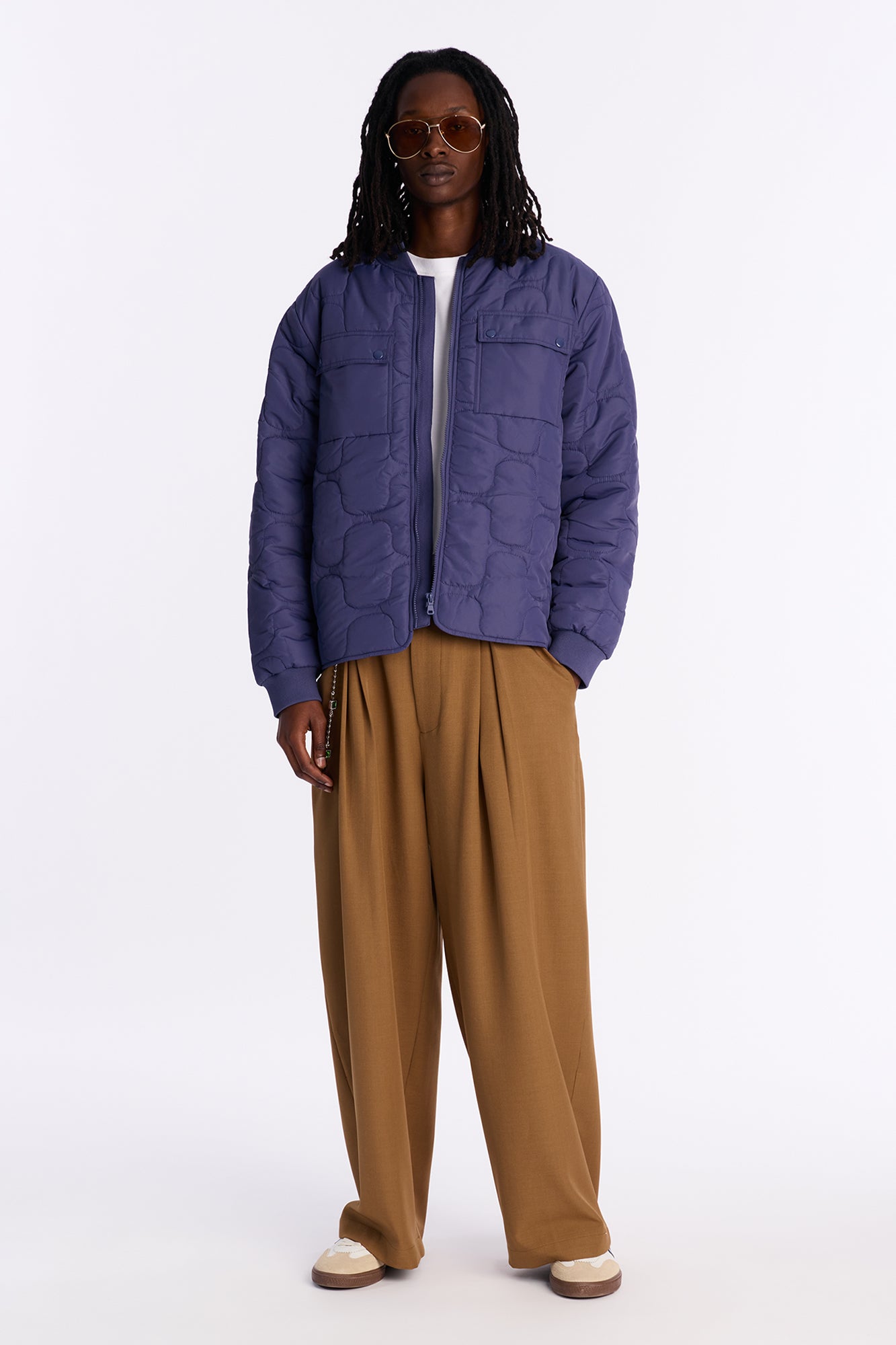 Geo Quilted Jacket - Blue