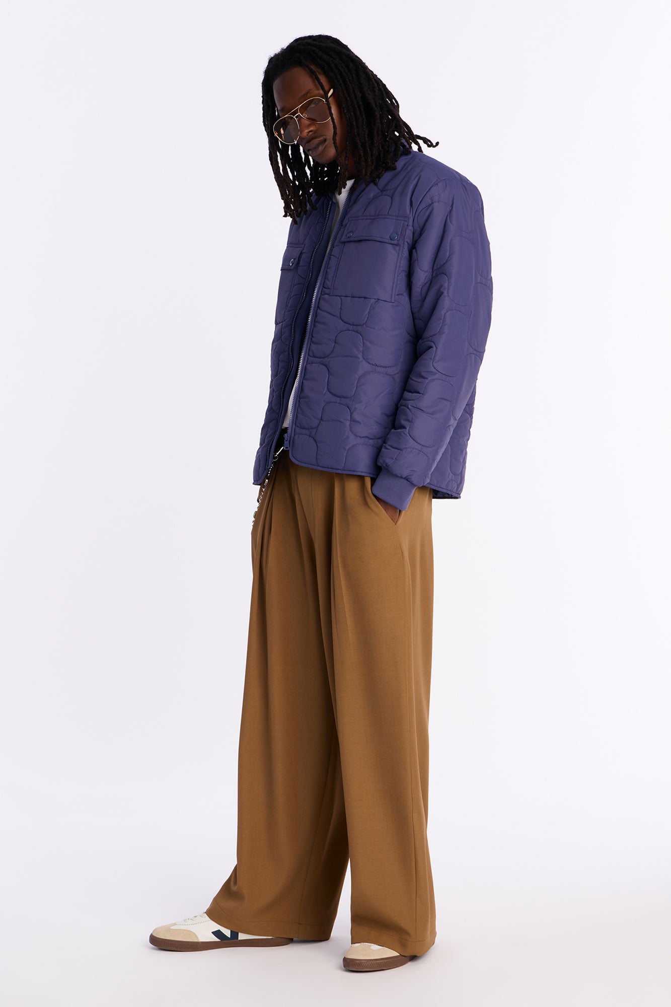 Geo Quilted Jacket - Blue