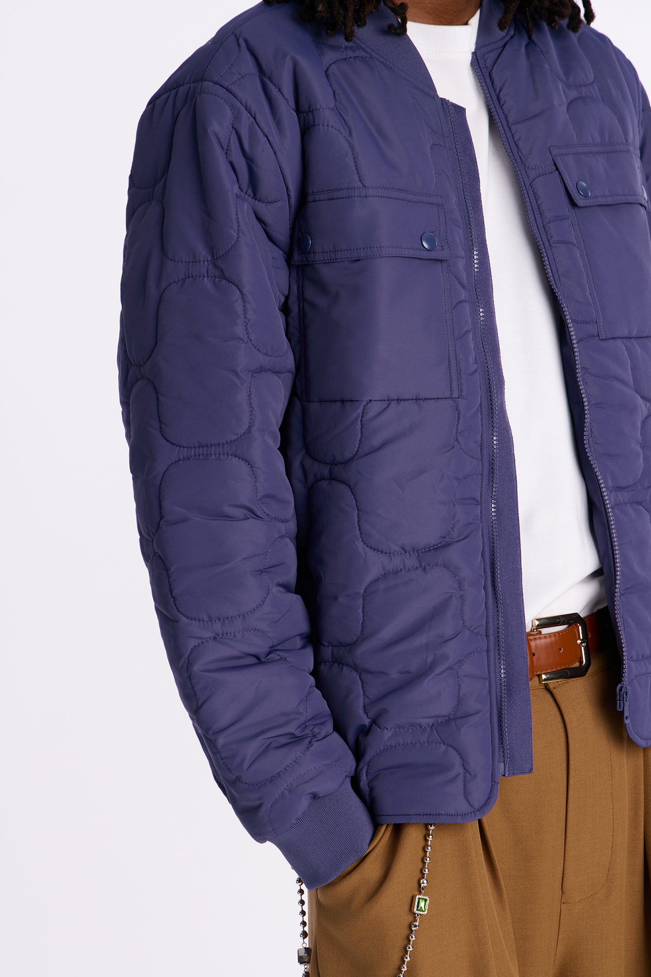Geo Quilted Jacket - Blue