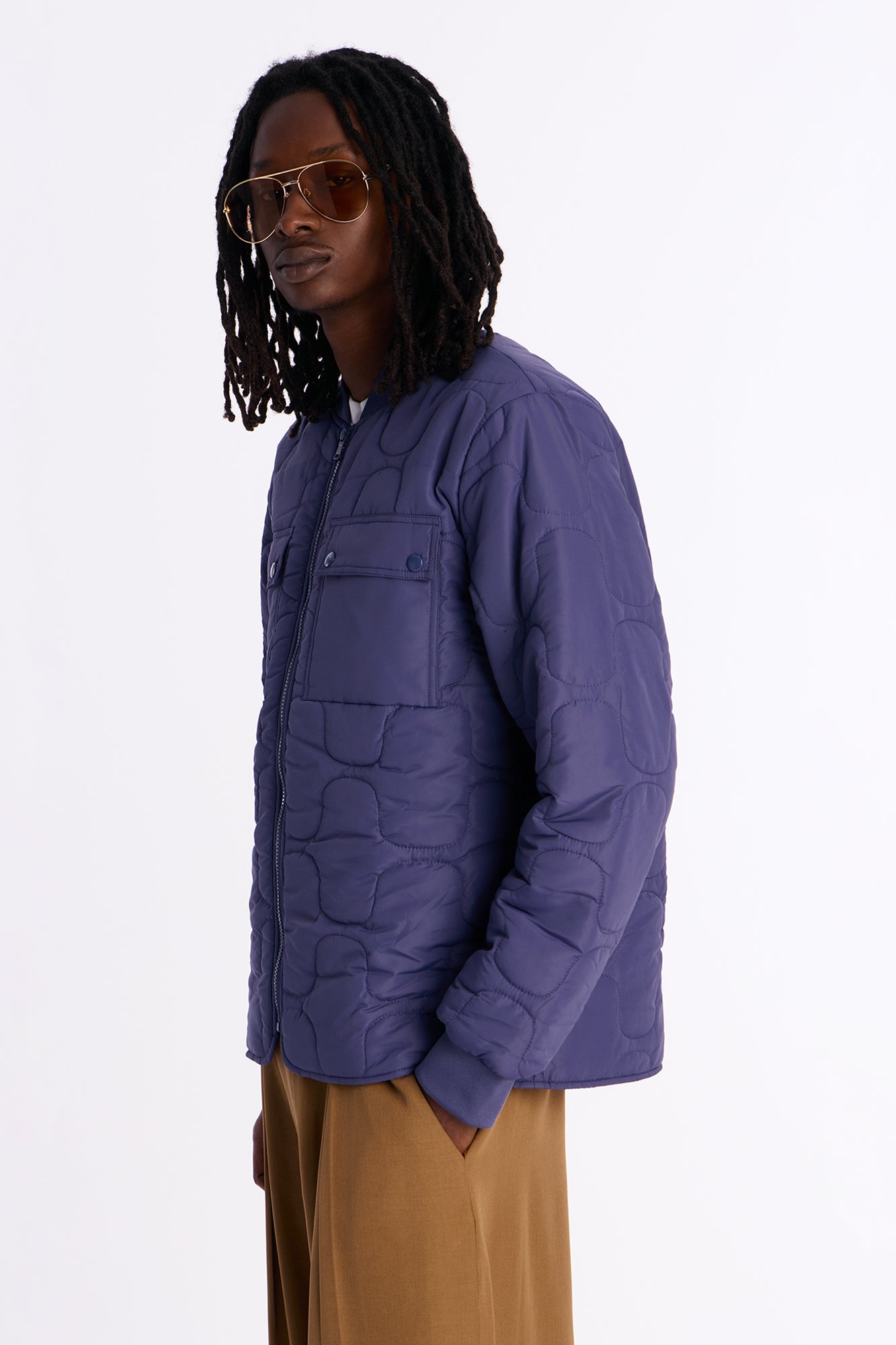 Geo Quilted Jacket - Blue