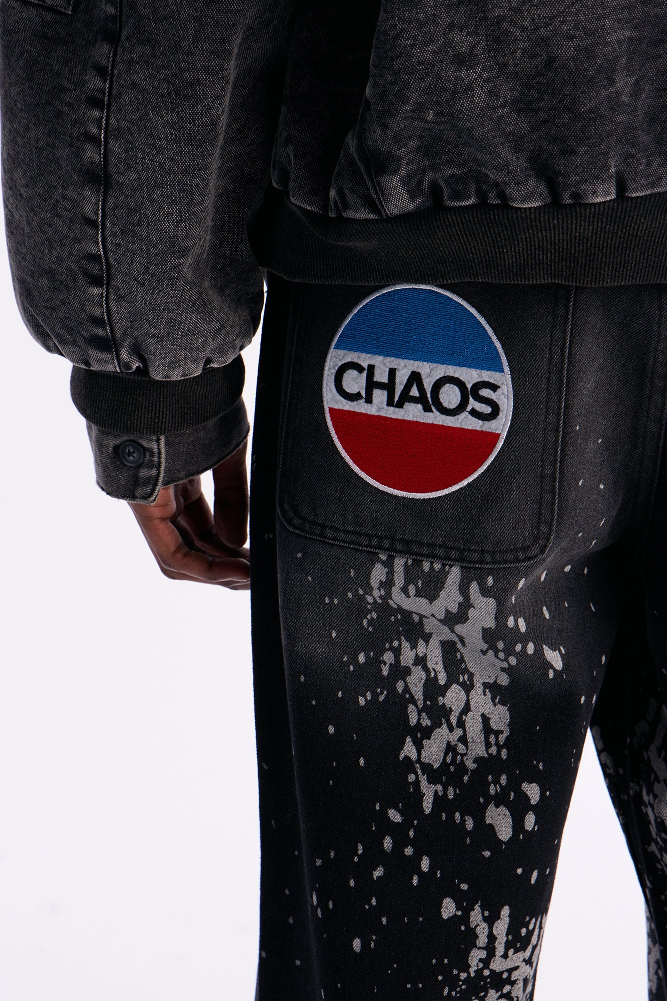 Straight Through Anarchy Patched Jean - Black Wash
