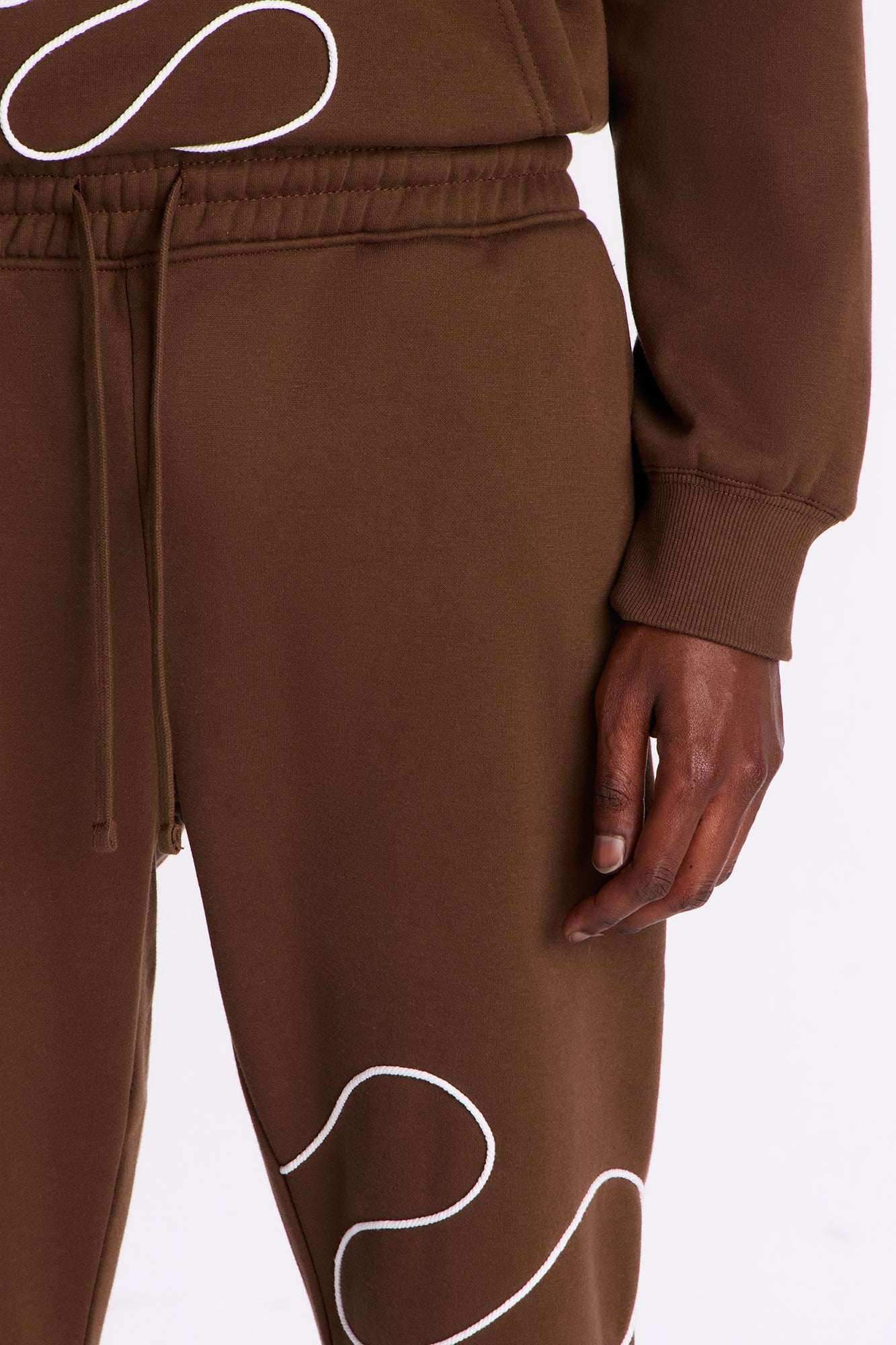 Lasso Slim Flare Sweatpants - Brown