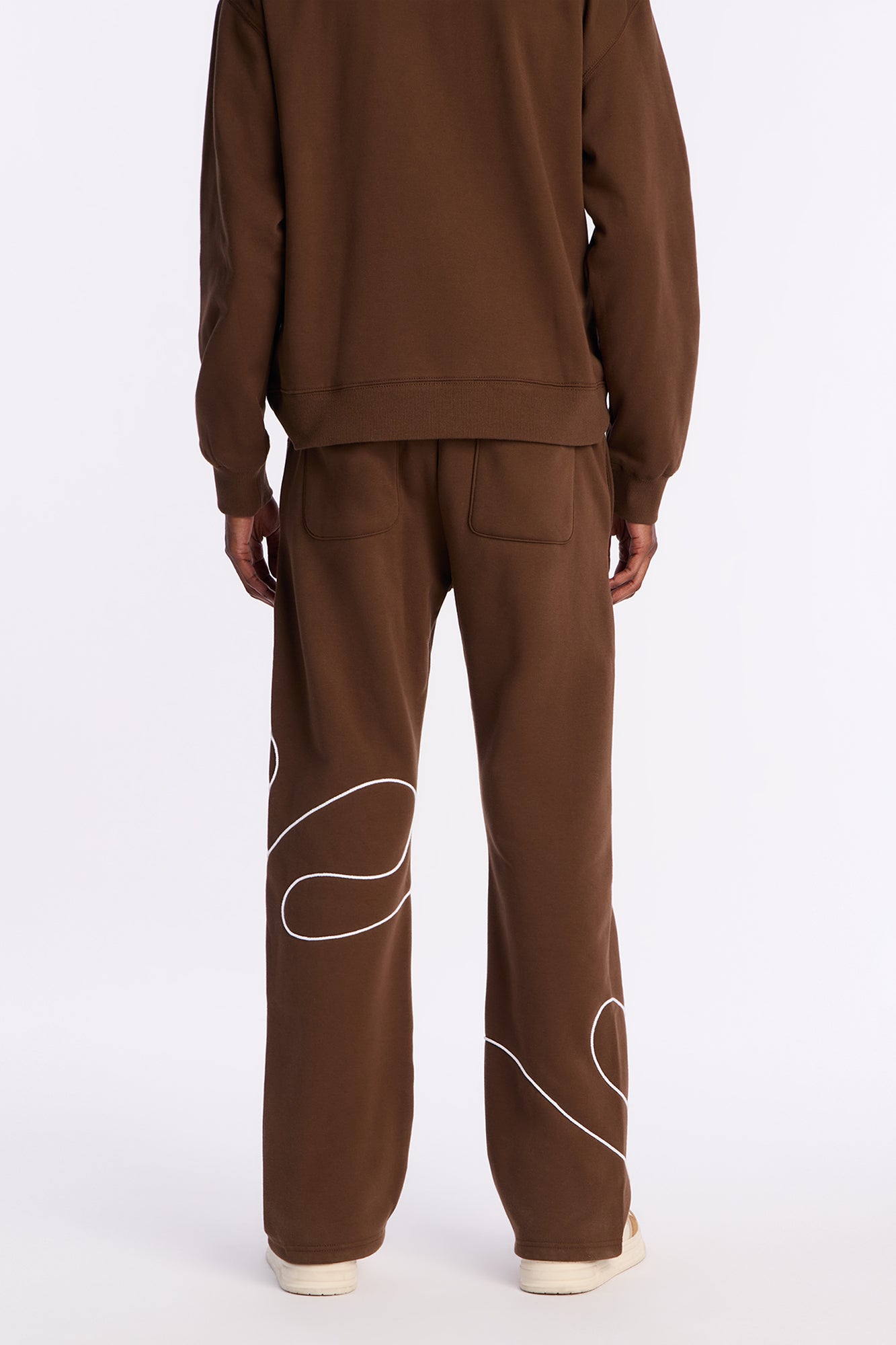 Lasso Slim Flare Sweatpants - Brown