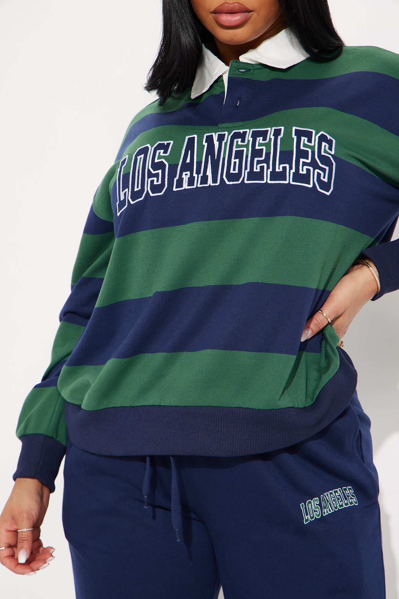 Sporty Day Wide Leg Pant Set - Hunter