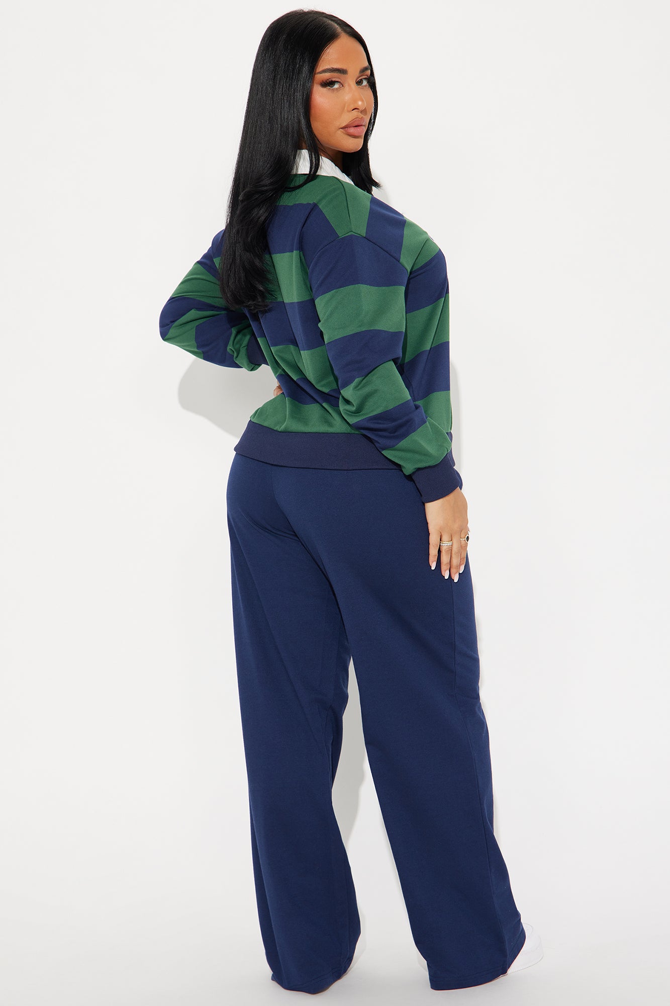 Sporty Day Wide Leg Pant Set - Hunter