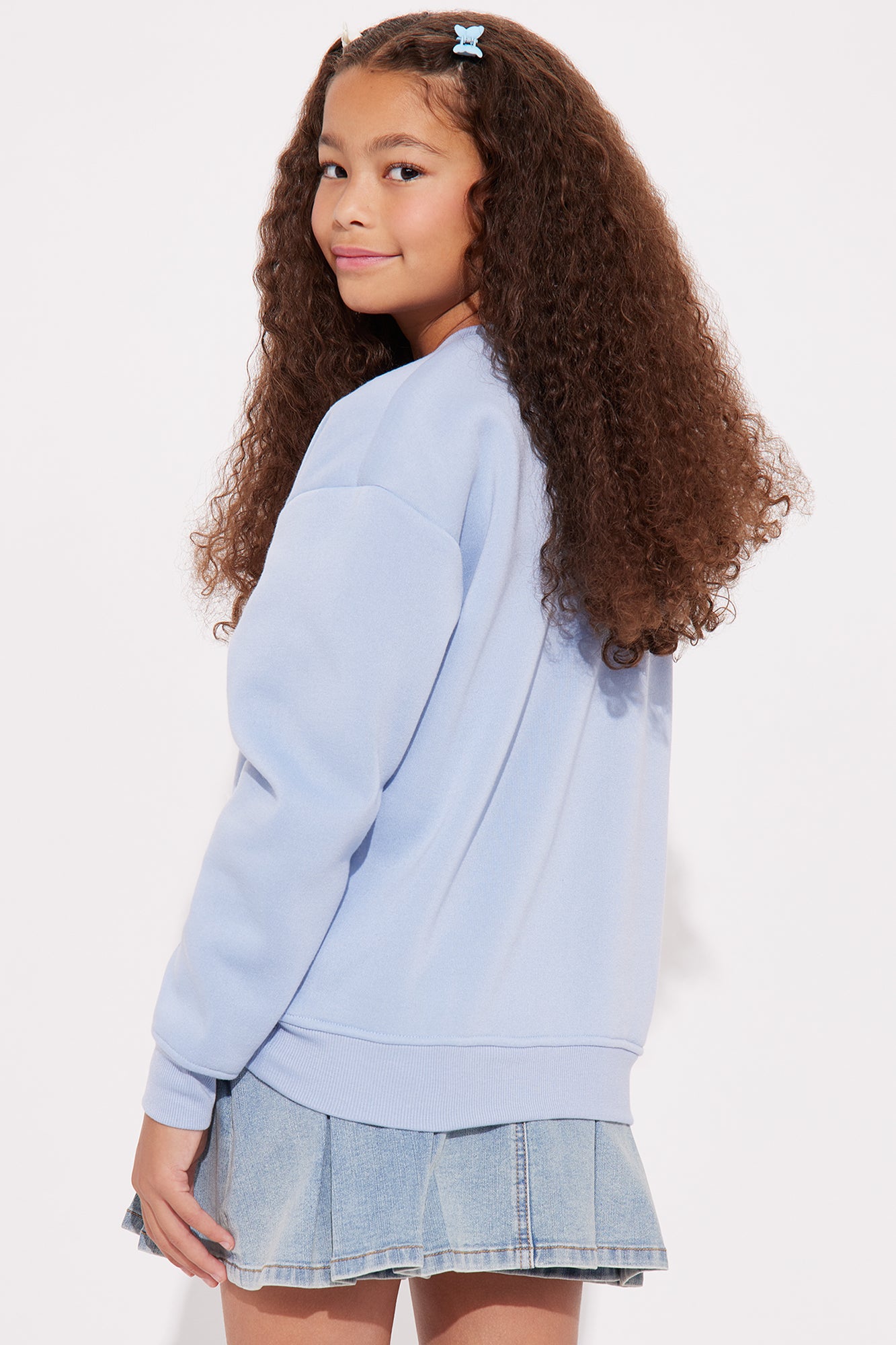 Mini Pretty Please Crew Neck Sweatshirt - Blue