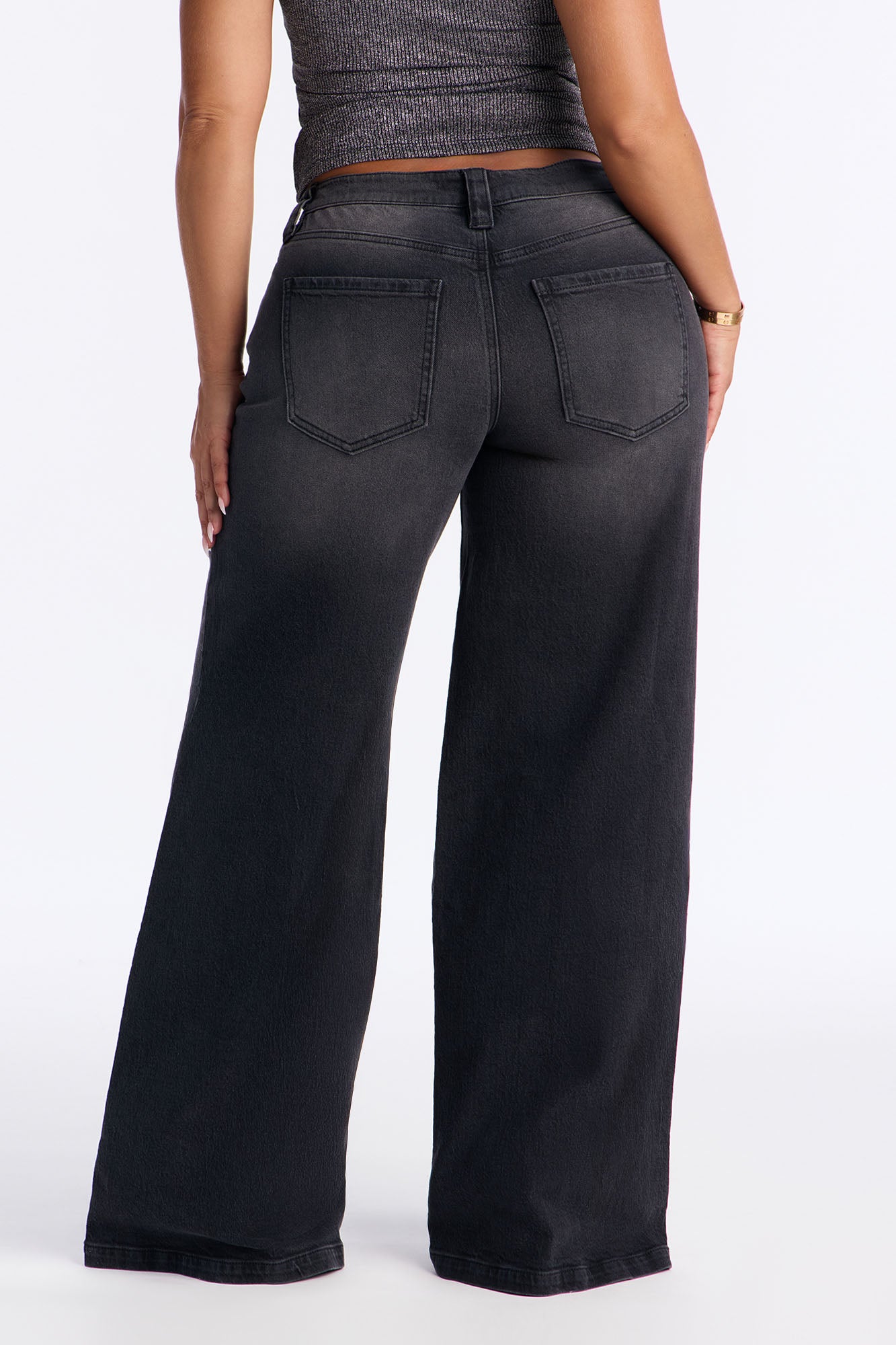Nightwatch Wide Leg Loose Jeans - Black Wash