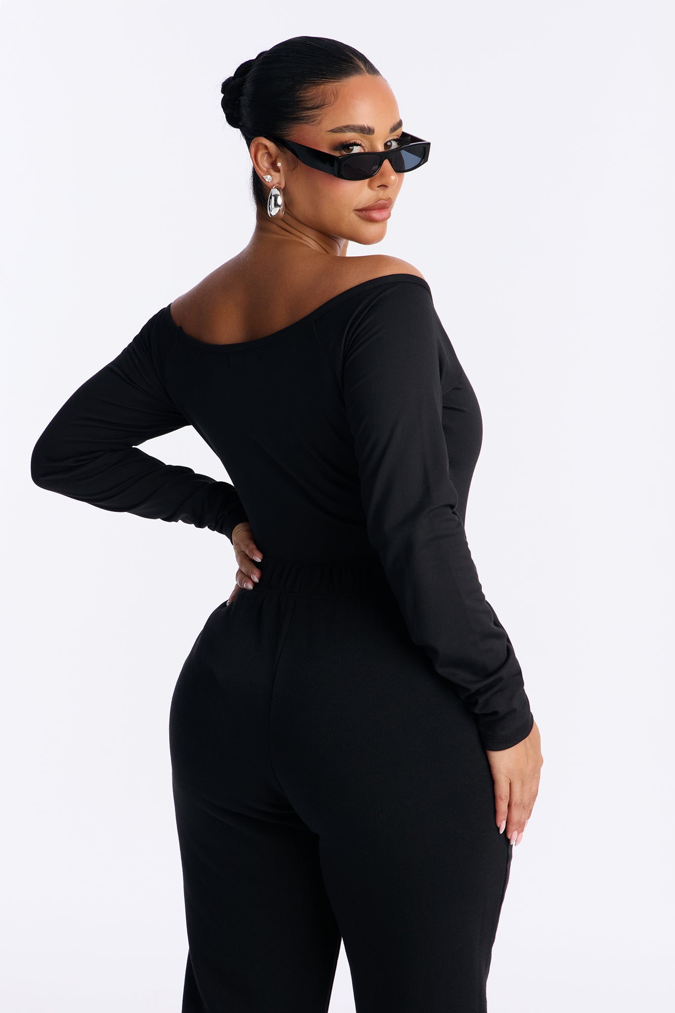 Jasmine Bodysuit Jogger Set - Black
