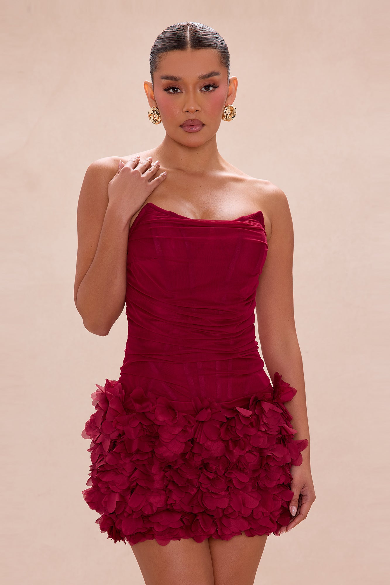 Sweet Spot Corset Mini Dress - Wine