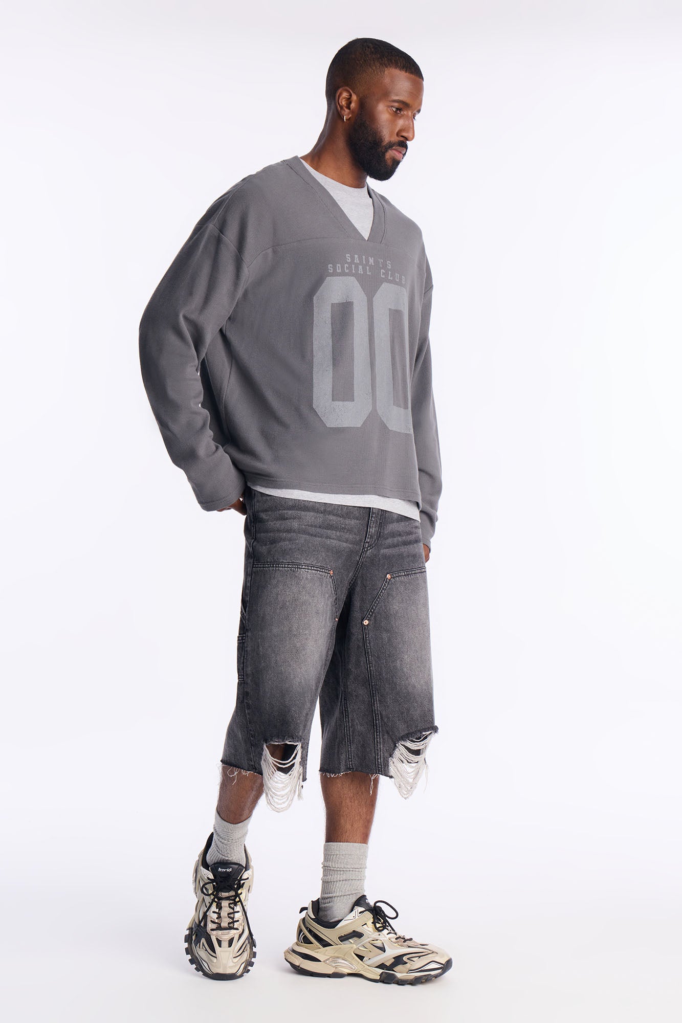 Social Club Relaxed Jersey Tee - Black