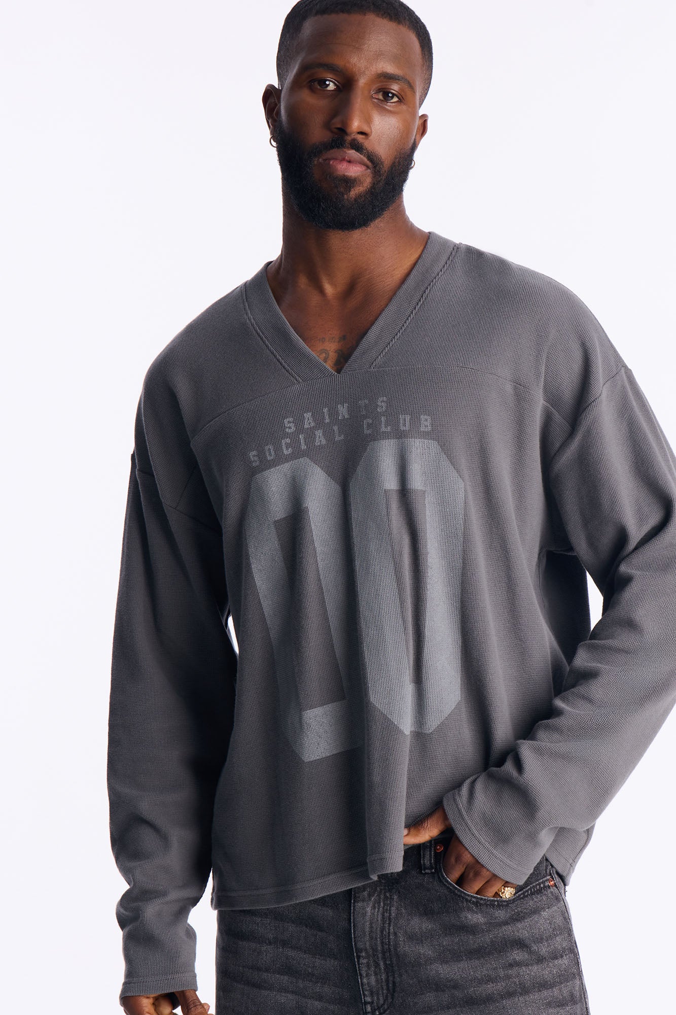 Social Club Relaxed Jersey Tee - Black