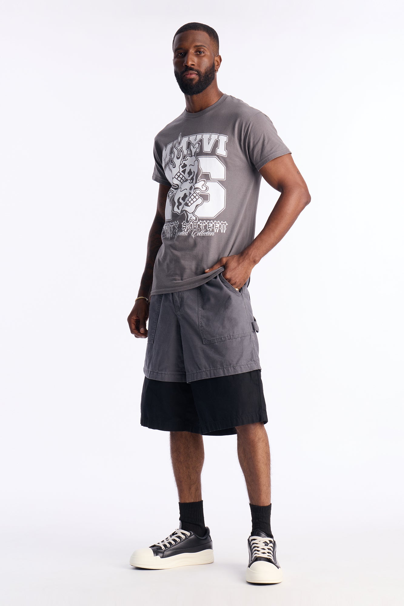 Nostrand Color Blocked Short Bottoms - Grey/Black