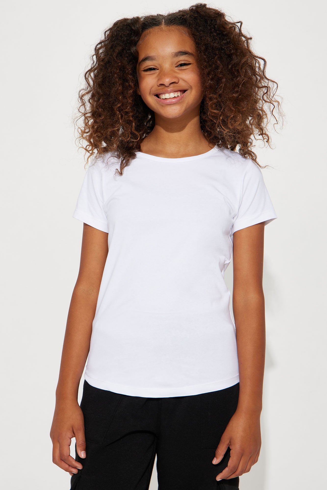 Mini Lily Crew Neck Top - White